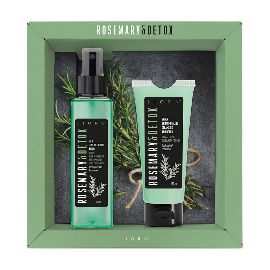 Косметичний набір Liora Rosemary &amp; Detox (тонік для волосся, 150 мл + скраб-пілінг для шкіри голови, 120 мл)