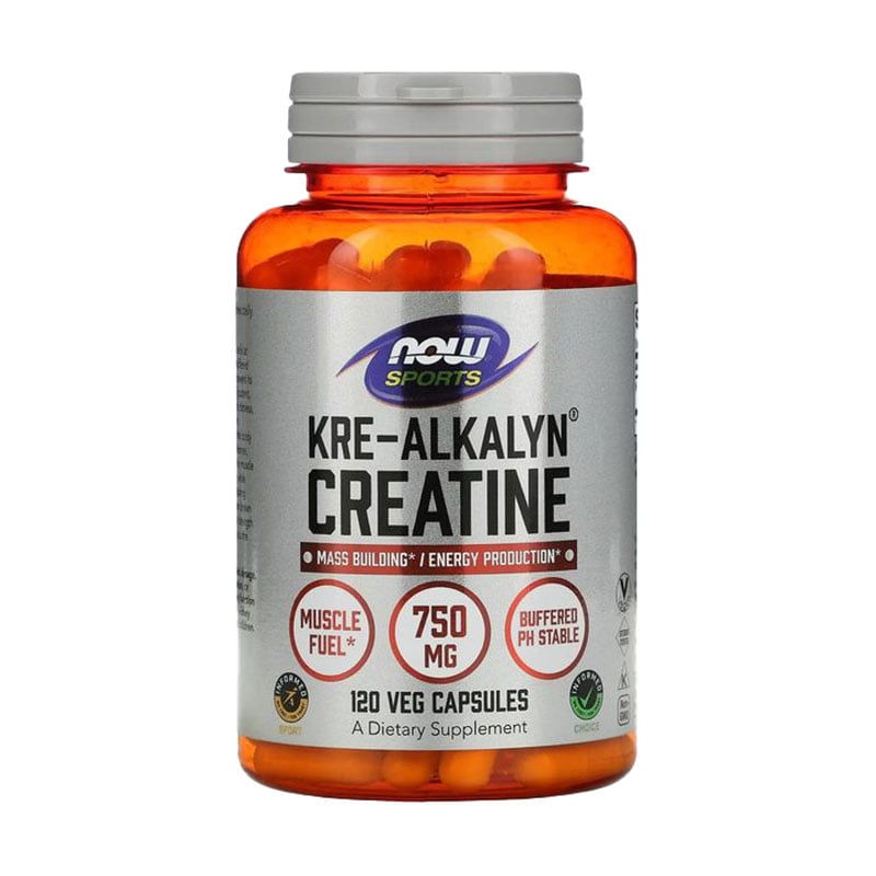 Креатин NOW Foods Sports Kre-Alkalyn Creatine 750 мг, 120 вегетаріанських капсул