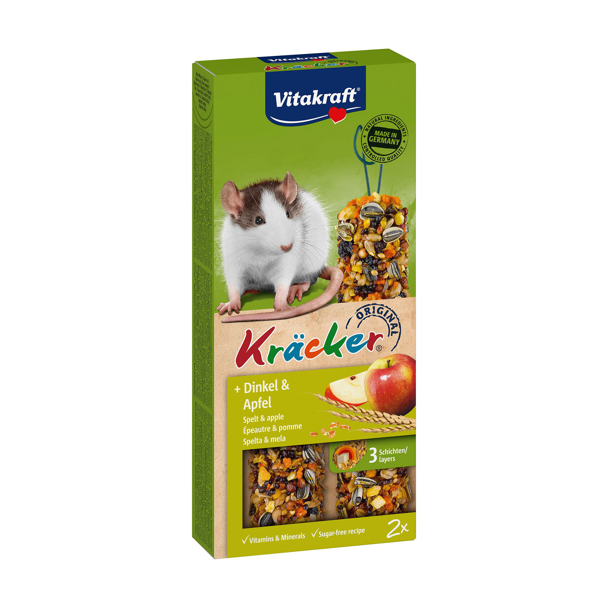 Крекер для гризунів Vitakraft Kracker з зерном та фруктами, 2 шт