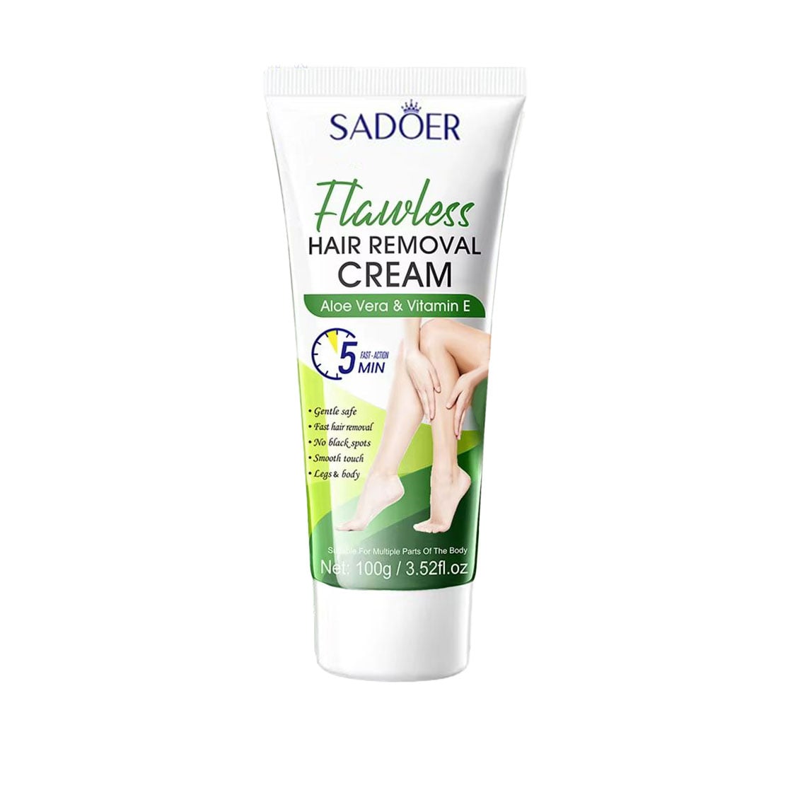 Крем для депіляції Sadoer Flawless Aloe Vera &amp; Vitamin E Hair Removal Cream, 100 г