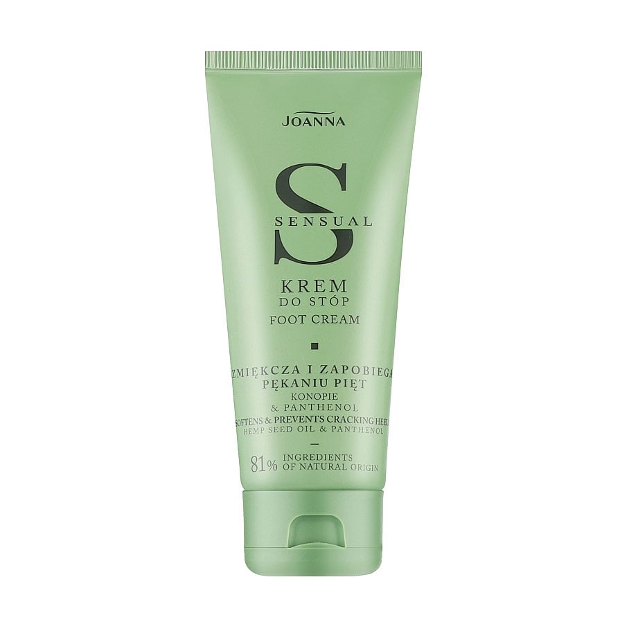 Крем для ніг Joanna Sensual Hemp Seed Oil &amp; Panthenol Foot Cream з екстрактом коноплі та пaнтeнoлoм, 100 г