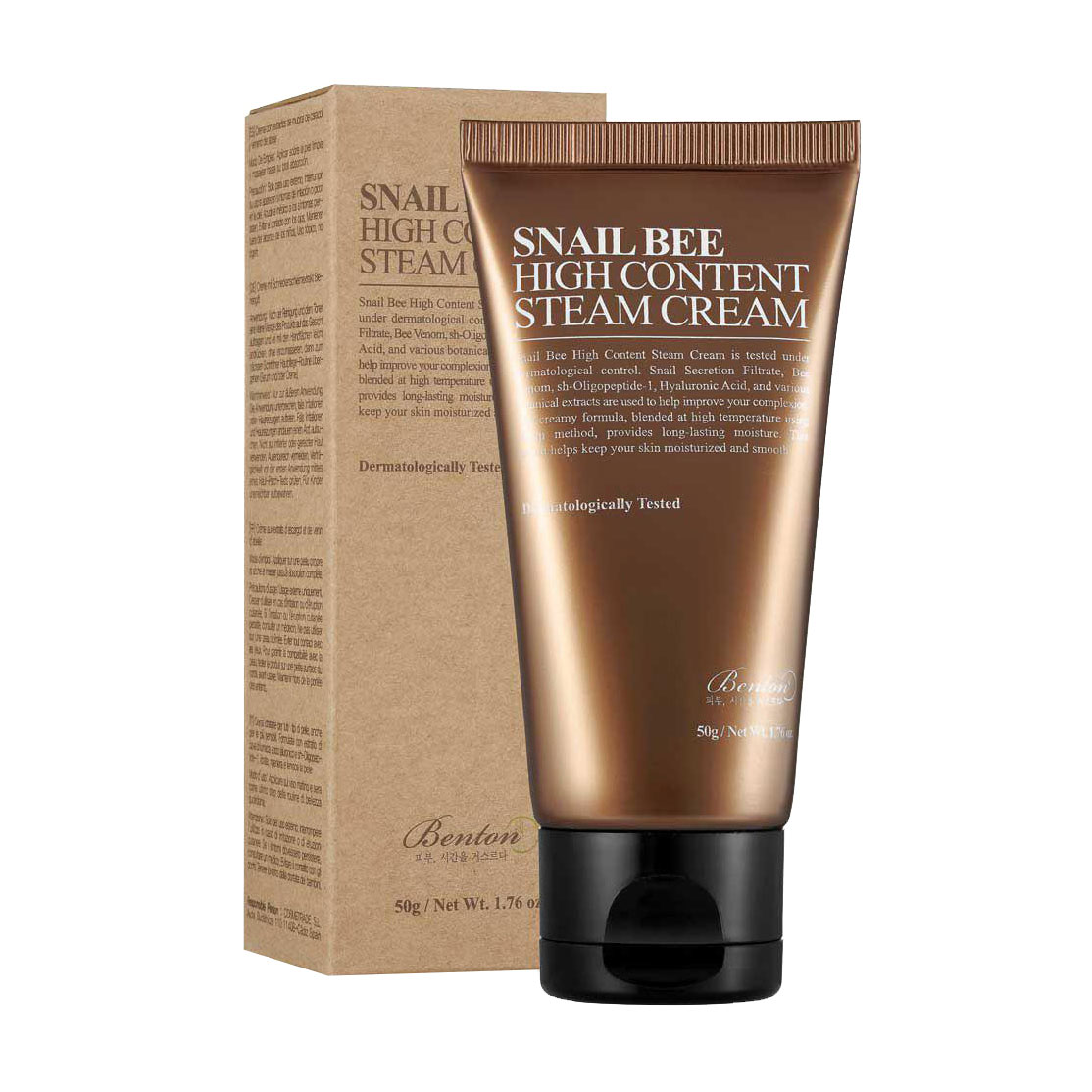 Крем для обличчя Benton Snail Bee High Content Steam Cream з муцином равлика та бджолиною отрутою, 50 мл