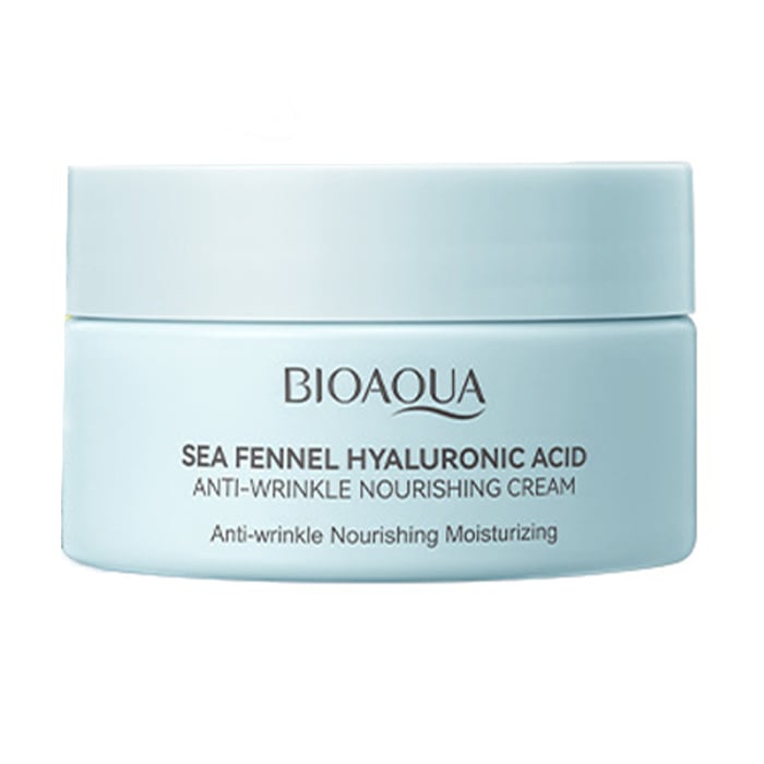 Крем для обличчя Bioaqua Sea Fennel Hyaluronic Acid Anti-Wrinkle Nourishing Cream проти зморшок, з гіалуроновою кислотою та морським фенхелем, 60 г