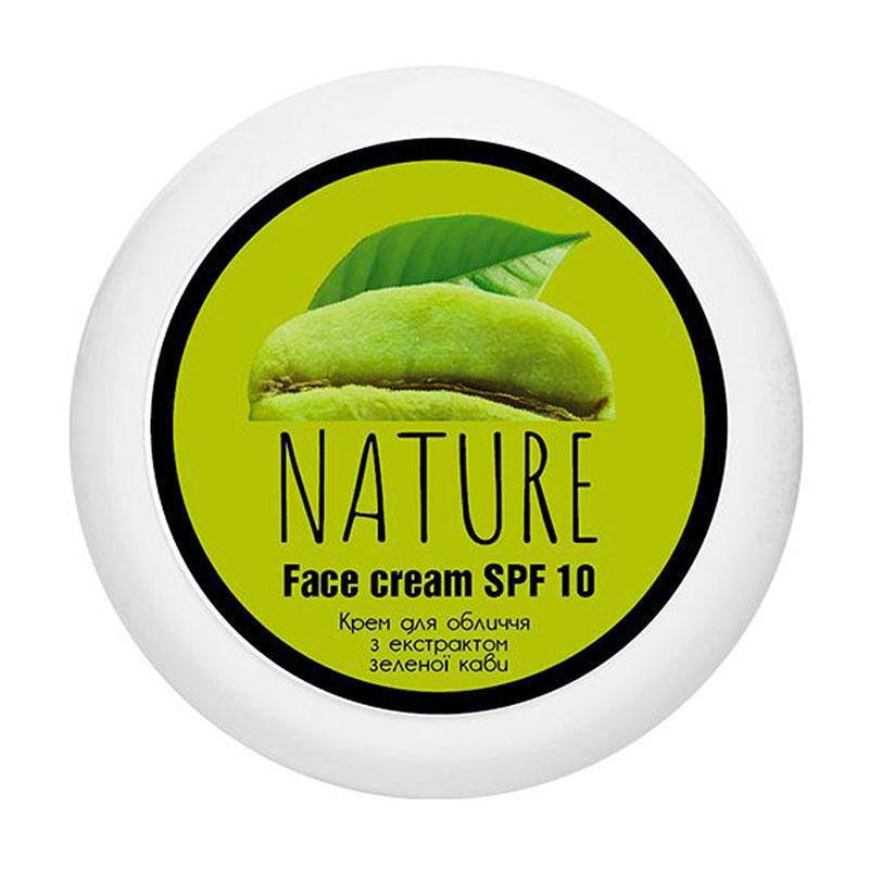 Крем для обличчя Bioton Cosmetics Nature Face Cream, SPF 10, з екстрактом зеленої кави, 100 мл