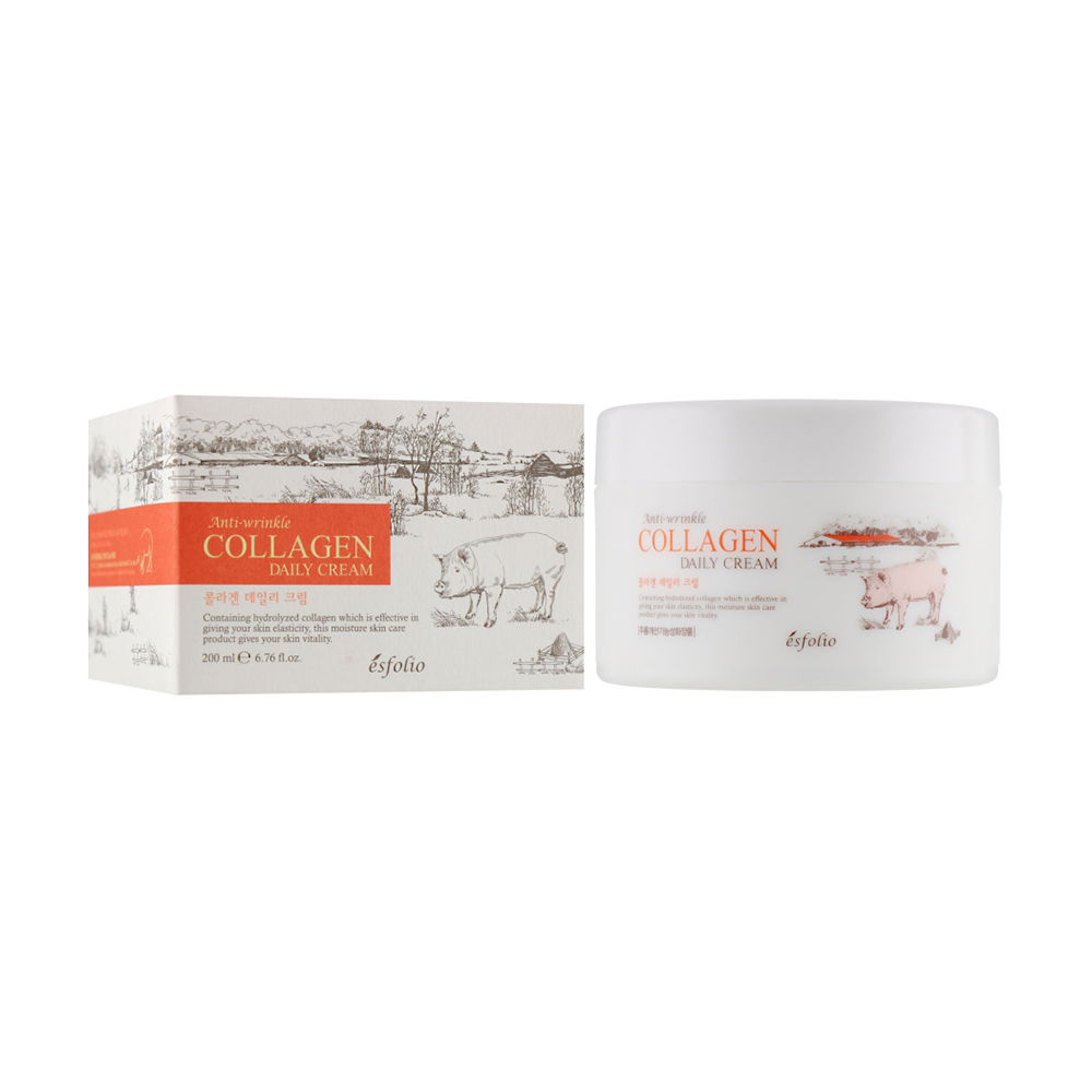 Крем для обличчя Esfolio Anti-Wrinkle Collagen Daily Cream з колагеном, для щоденного догляду, 200 мл