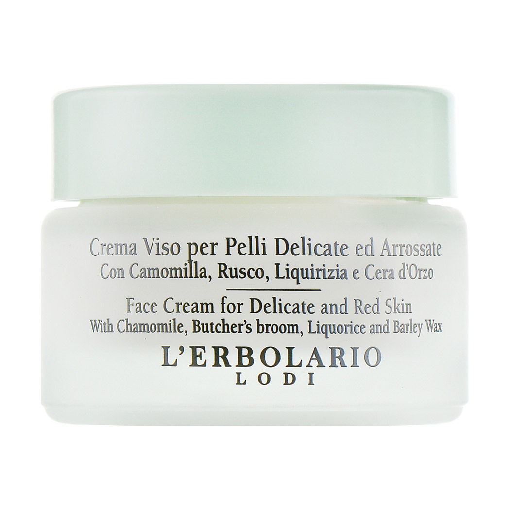 Крем для обличчя L'Erbolario Crema Viso per Pelli Delicate ed Arrossate Con Camomilla, Rusco, Liquirizia для чутливої шкіри, 30 мл