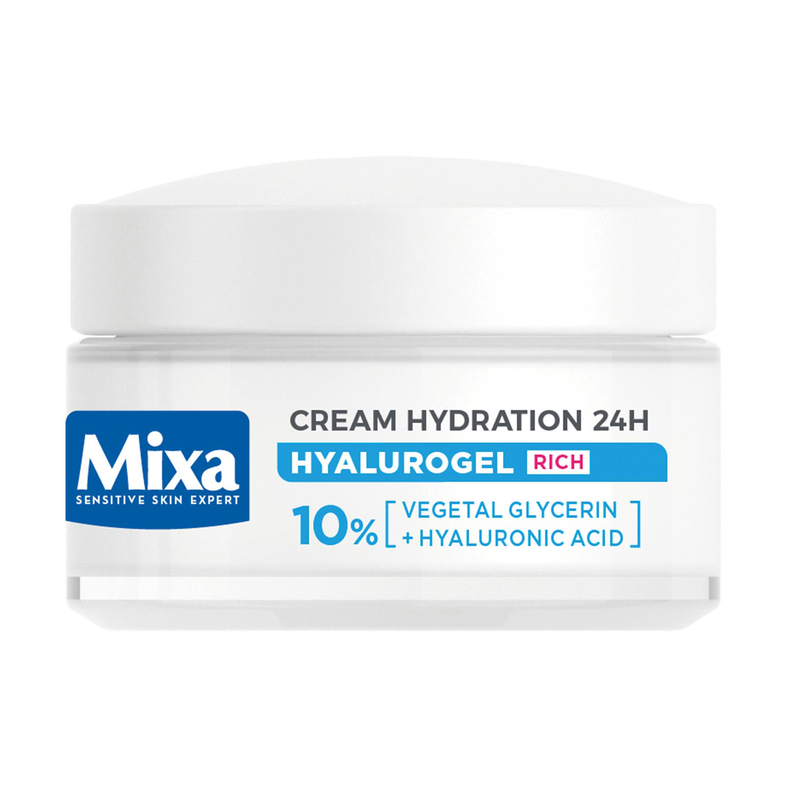 Крем для обличчя Mixa Hyalurogel Rich Cream Hydration 24H для сухої та дуже сухої чутливої шкіри обличчя, 50 мл