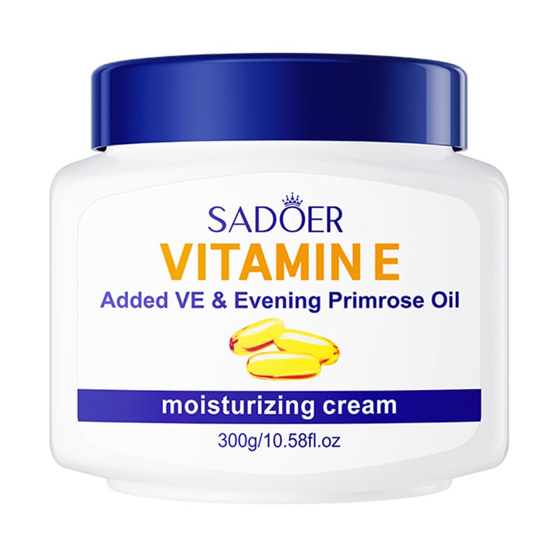 Крем для обличчя та тіла Sadoer Vitamin E Added VE &amp; Evening Primrose Oil Moisturizing Cream з олією вечірньої примули та вітаміном Е, 300 г