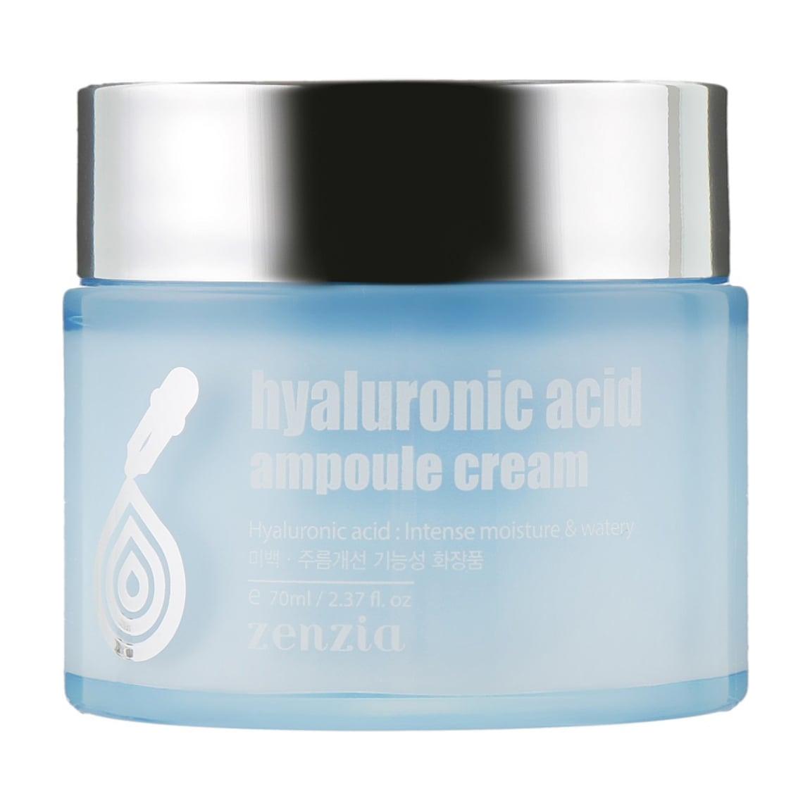 Крем для обличчя Zenzia Hyaluronic Acid Ampoule Cream з гіалуроновою кислотою, 70 мл