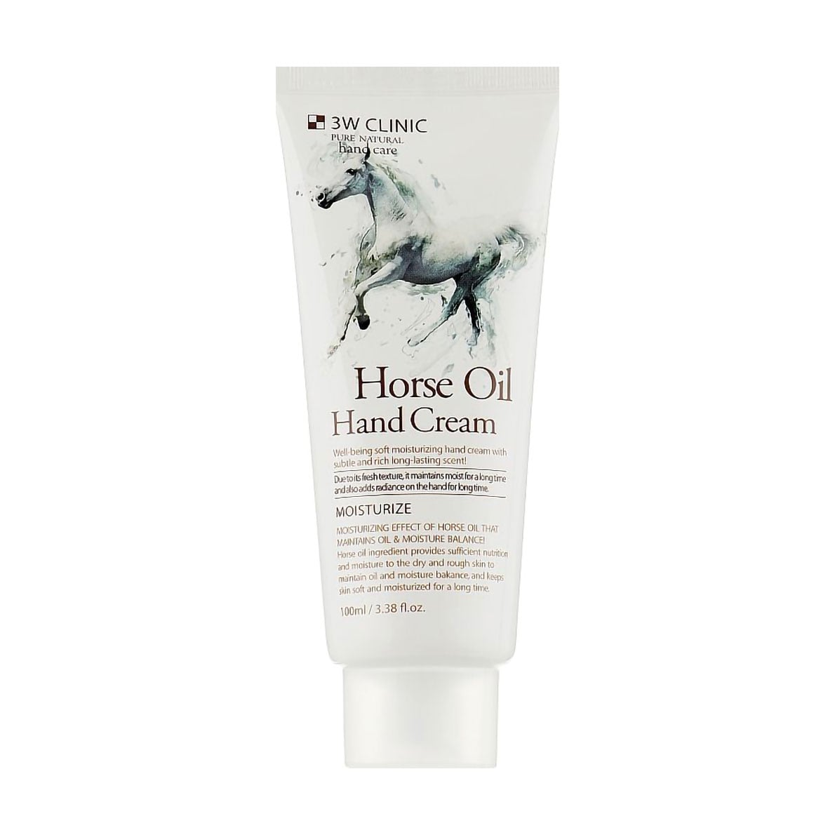 Крем для рук 3W Clinic Moisturize Horse Oil Hand Cream з кінським жиром, 100 мл