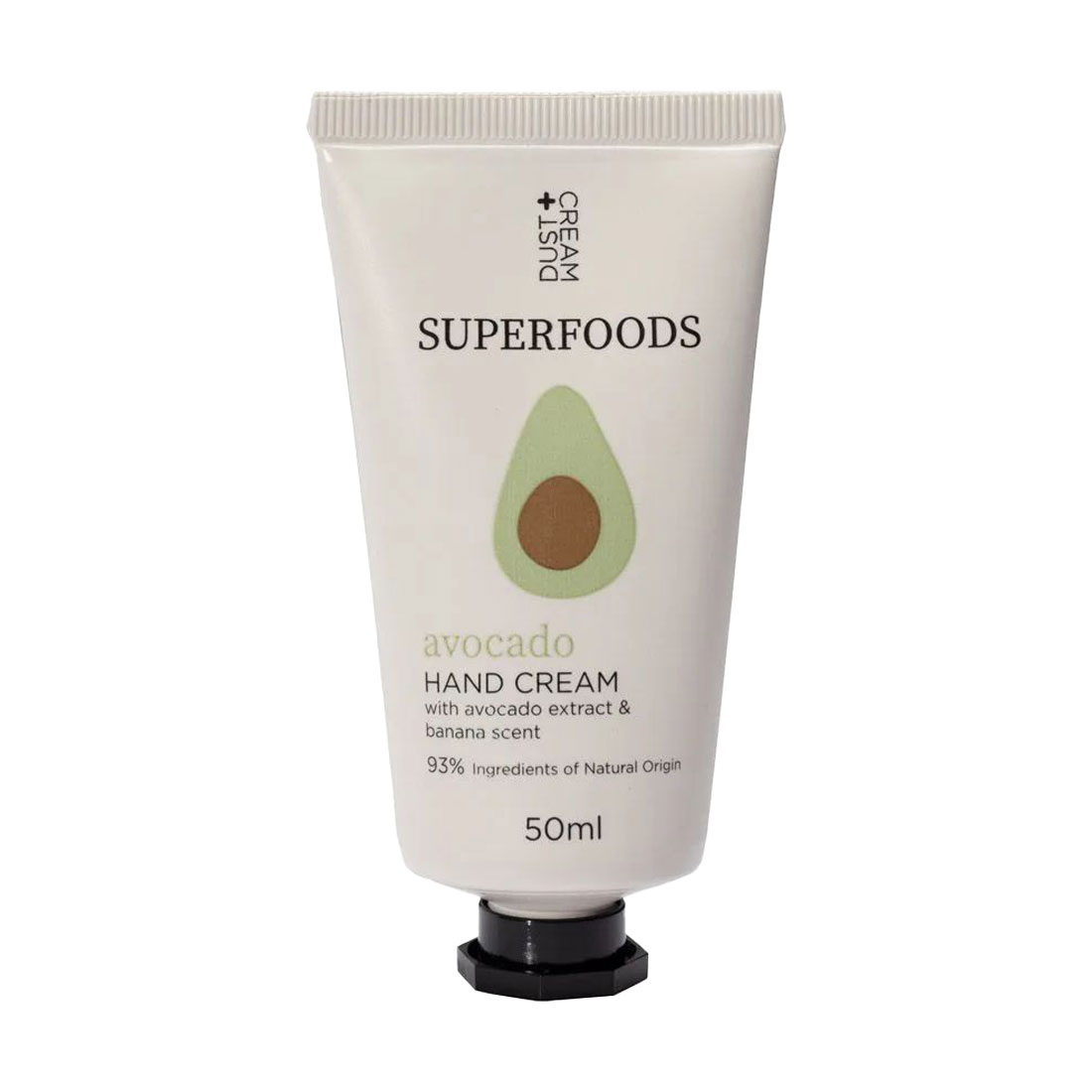 Крем для рук DUST+CREAM Superfoods з екстрактом авокадо та ароматом банана, 50 мл