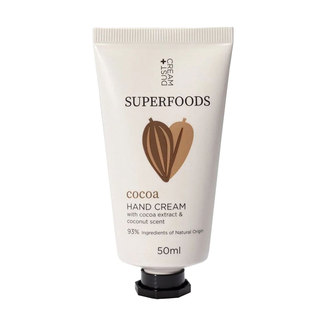 Крем для рук DUST+CREAM Superfoods з екстрактом какао та ароматом кокоса, 50 мл