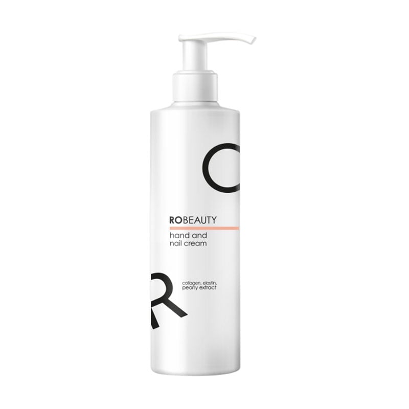 Крем для рук та нігтів RoBeauty Hand And Nail Cream з колагеном, еластином та екстрактом півонії, 250 мл