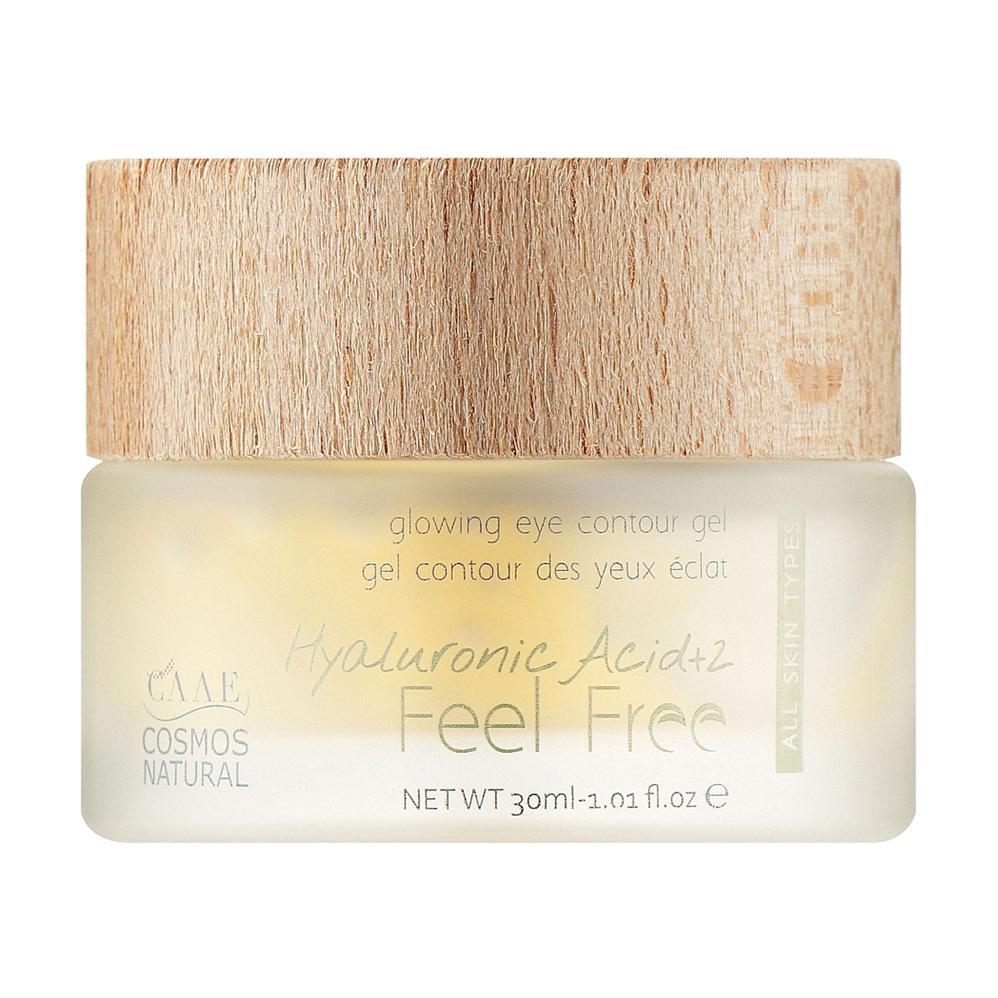 Крем для шкіри навколо очей Feel Free Glowing Eye Contour Gel з гіалуроновою кислотою, 30 мл