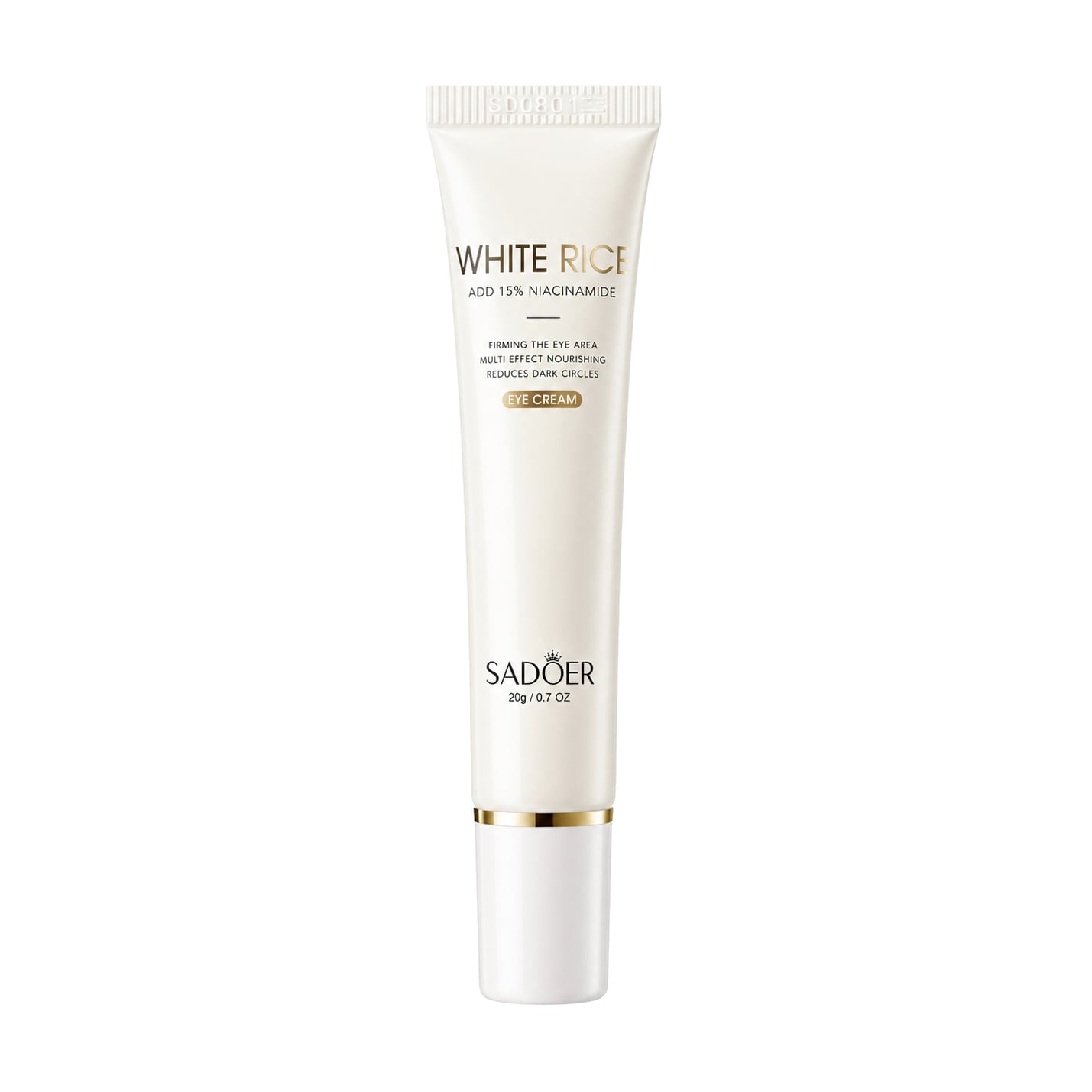 Крем для шкіри наволо очей Sadoer White Rice Add 15% Niacinamide для глибокого зволоження та делікатного освітлення, 20 г