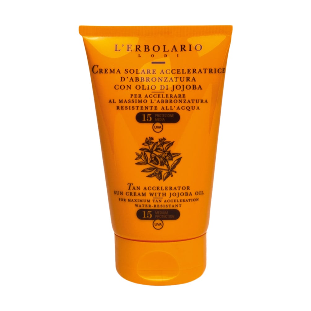 Крем для швидкої засмаги L'Erbolario Crema Solare Acceleratrice D'Abbronzatura All'Olio Di Jojoba, SPF 15, 125 мл