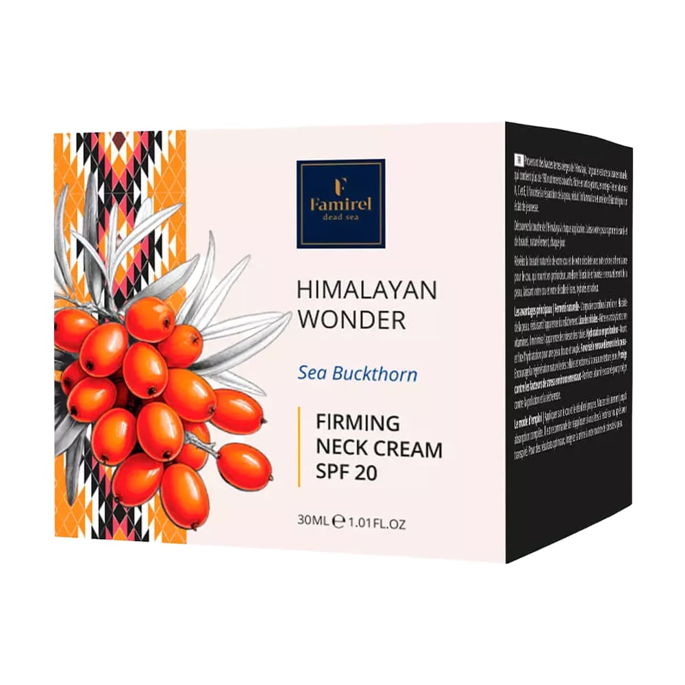Крем для шиї та декольте Famirel Wonder World Himalayan Wonder Sea Buckthorn Firming Neck Cream, SPF 20, 30 мл