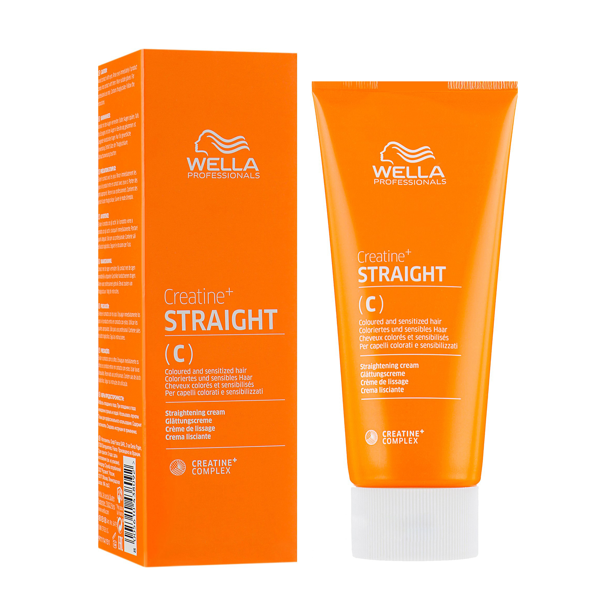 Крем для випрямлення фарбованого та чутливого волосся Wella Professionals Creatine+ Straight C, 200 мл