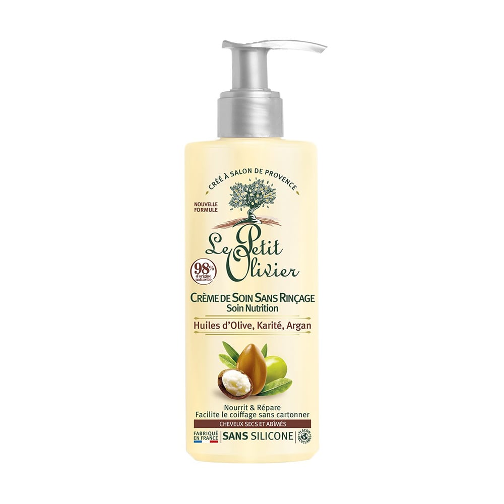 Крем-догляд Le Petit Olivier Olive, Shea, Argan Oils No-Rinse Hair Care для сухого та пошкодженого  волосся, 200 мл