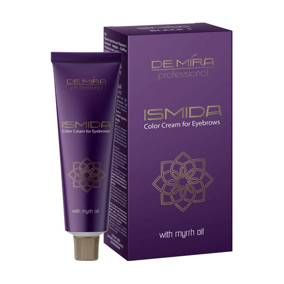 Крем-фарба для брів DeMira Professional Ismida Color Cream For Eyebrows з олією мирри, 3 Графіт (фарба, 20 мл + окислювач 3%, 20 мл)