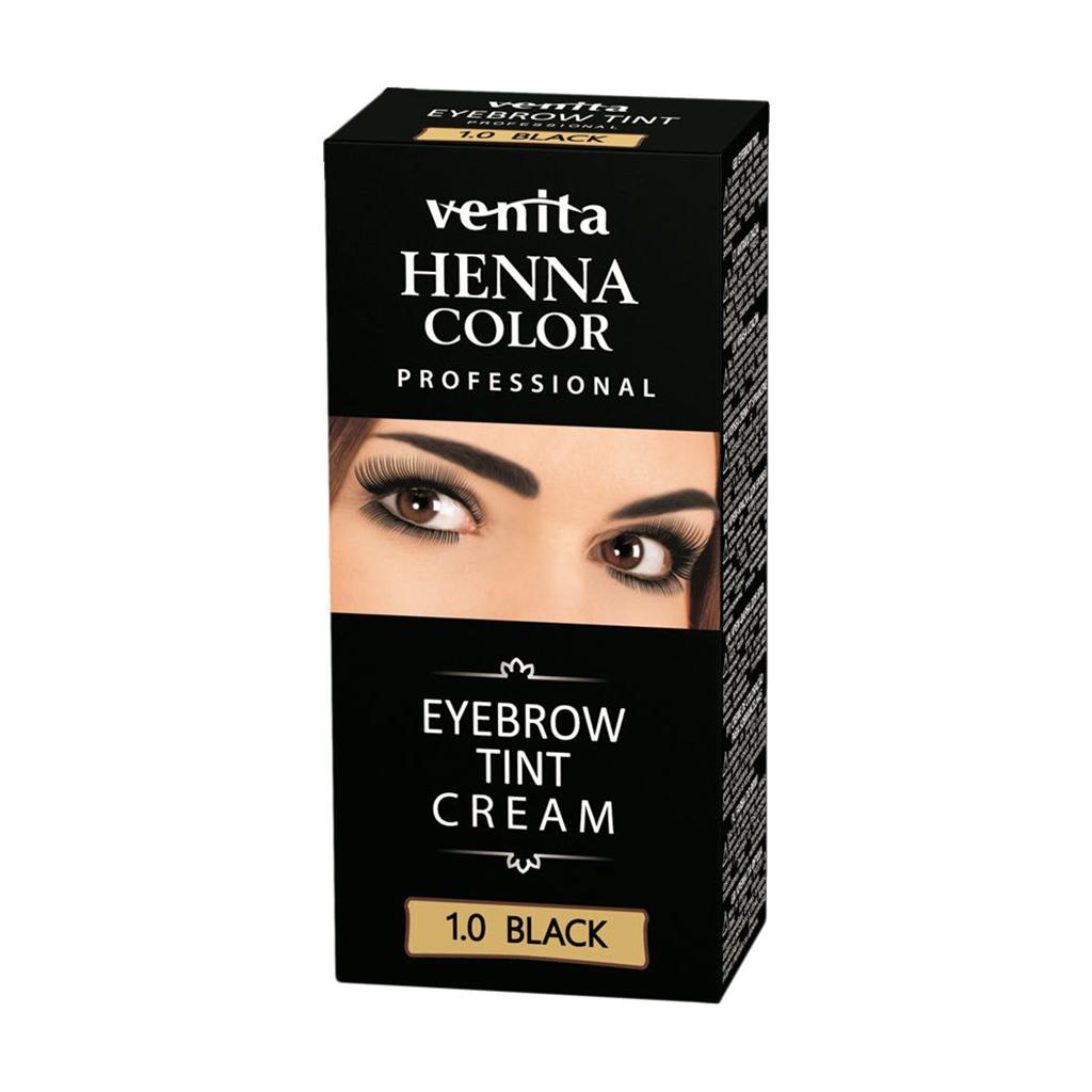 Крем-фарба для брів Venita Professional Henna Color Eyebrow Tint Cream 1.0 Black, 2*15 г