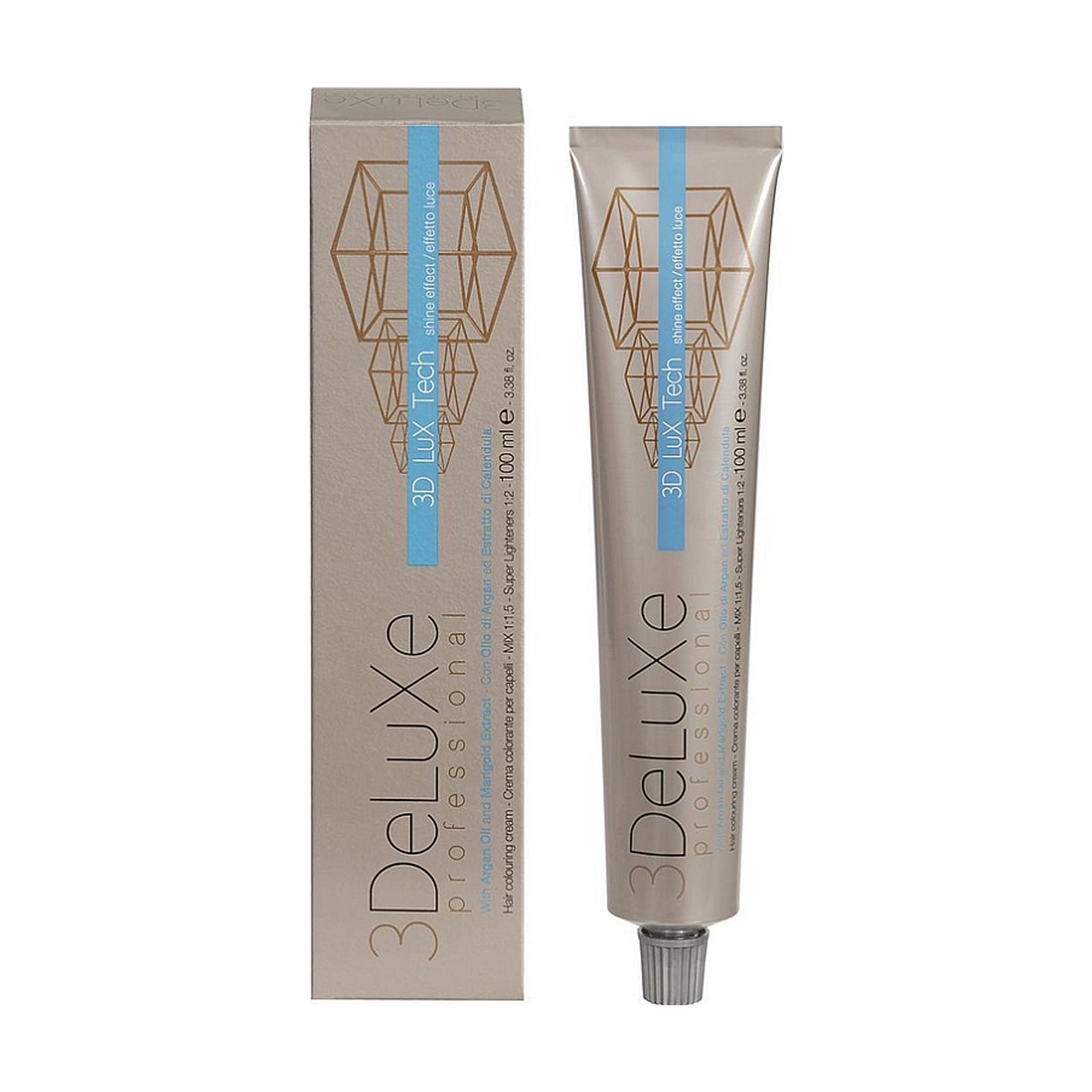 Крем-фарба для волосся 3DeLuXe Tech Hair Colouring Cream 10.021 Платиновий перламутровий попелястий блондин, 100 мл