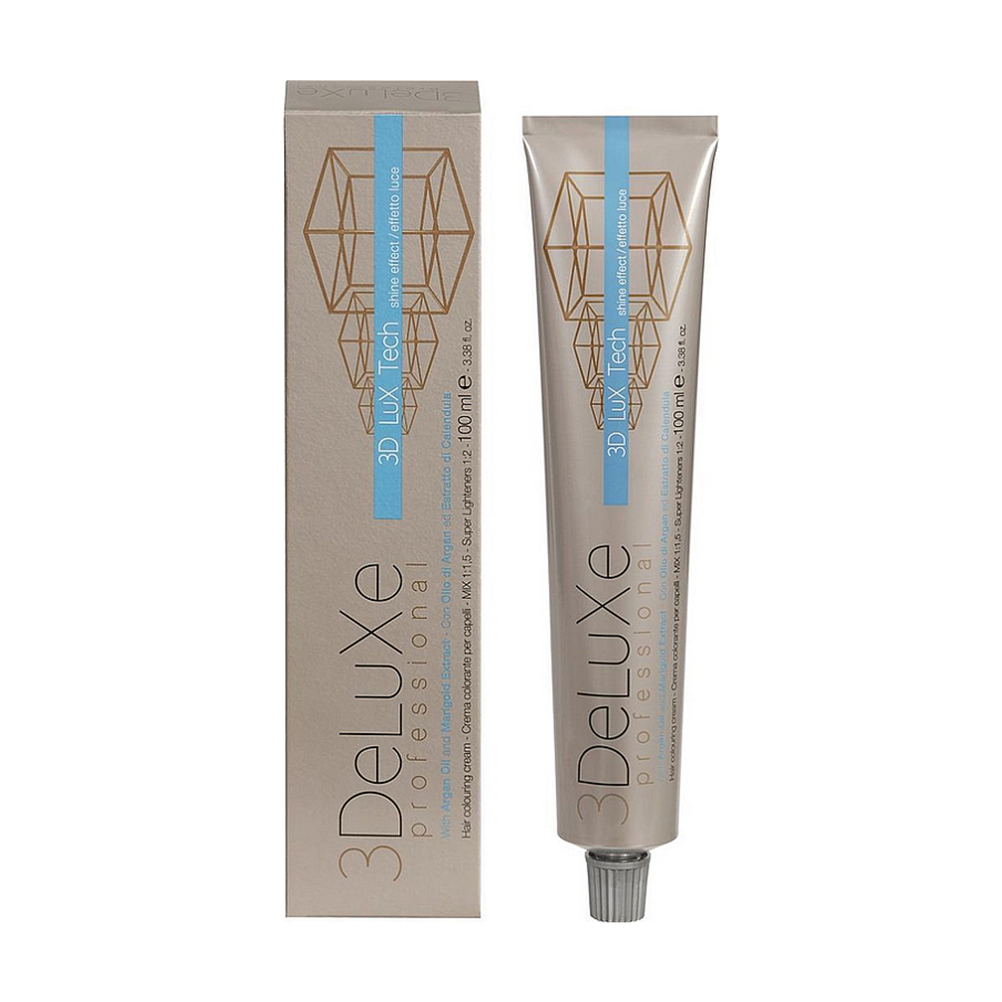 Крем-фарба для волосся 3DeLuXe Tech Hair Colouring Cream 8.34 Світлий золотий мідний блондин, 100 мл
