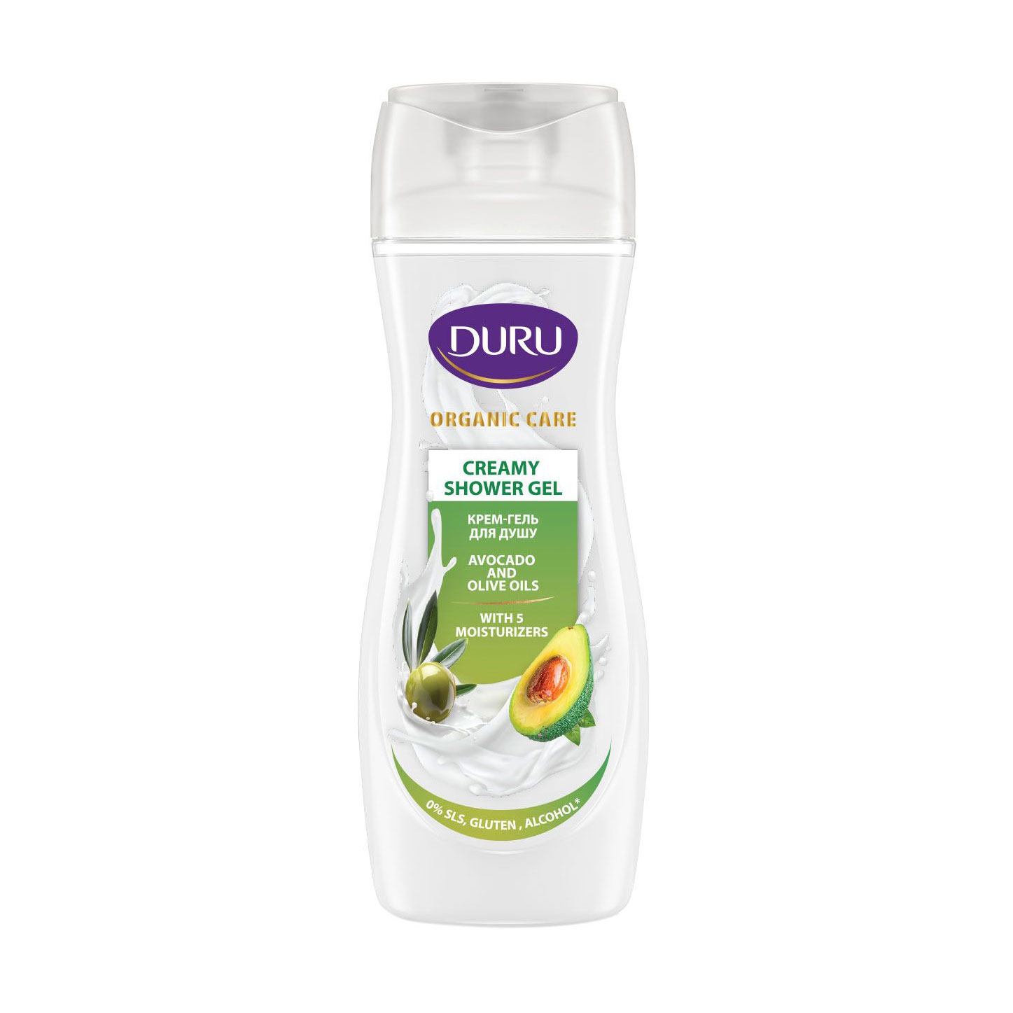 Крем-гель для душу Duru Organic Care Avocado And Olive Oils Creamy Shower Gel Олії авокадо та оливи, жіночий, 250 мл