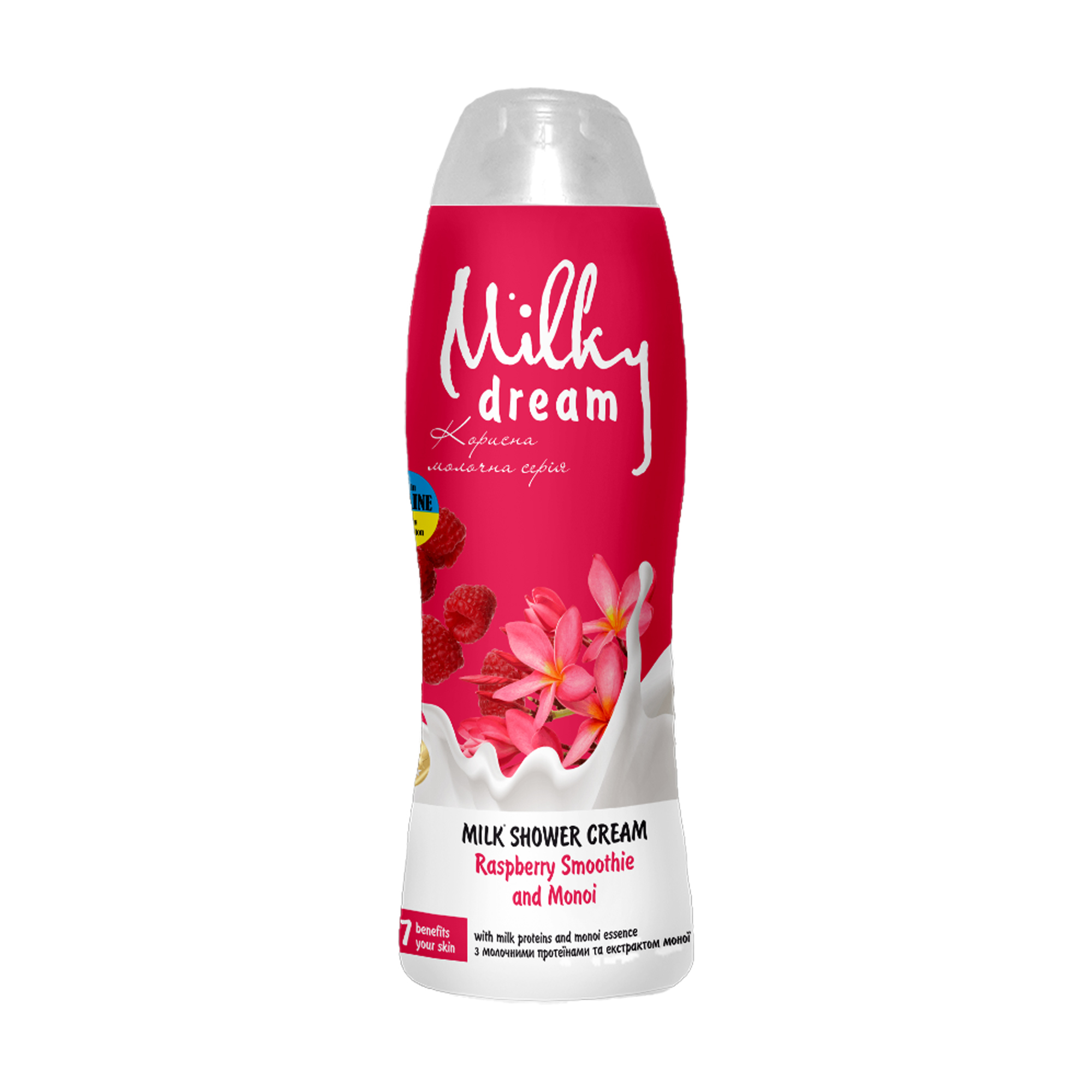 Крем-гель для душу Milky Dream Малиновий смузі та моної з молочним протеїном та екстрактом моної, 500 мл