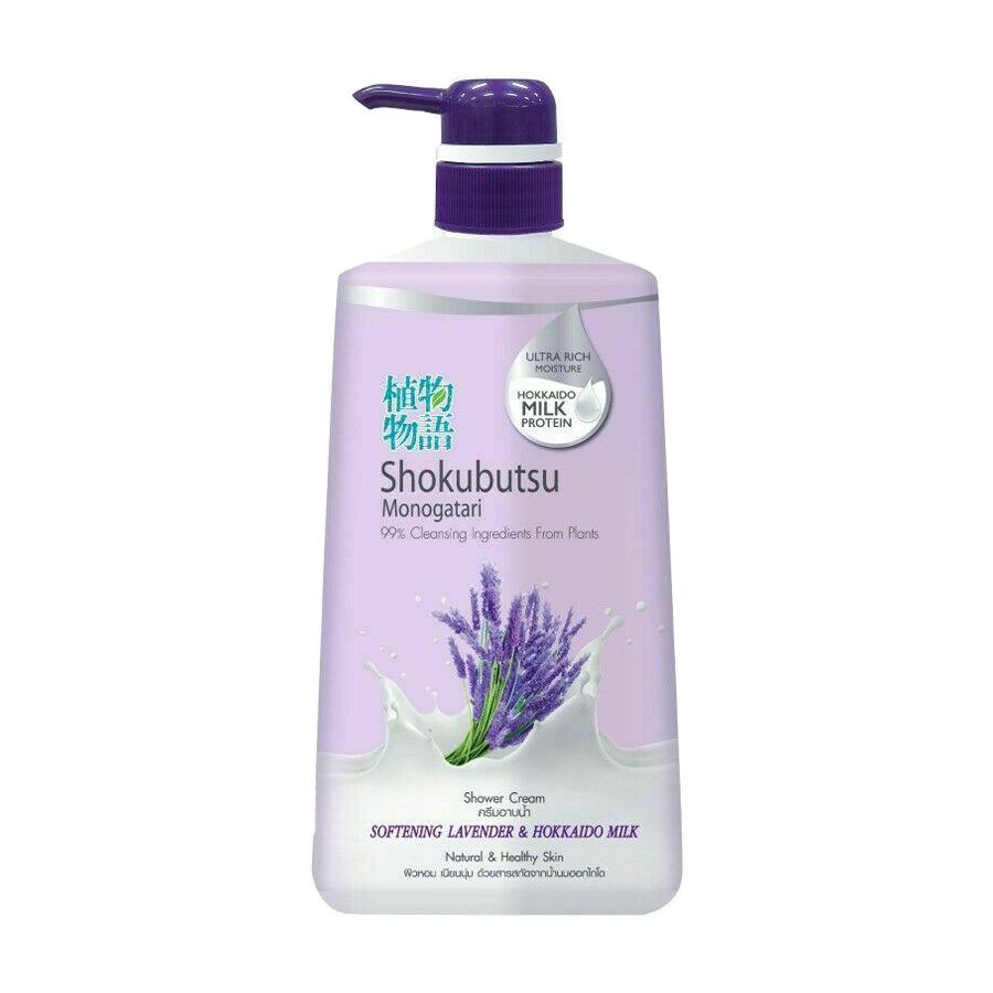 Крем-гель для душу Shokubutsu Monogatari Softening Lavender &amp; Hokkaido Milk Лаванда й молочко Хокайдо, 500 мл
