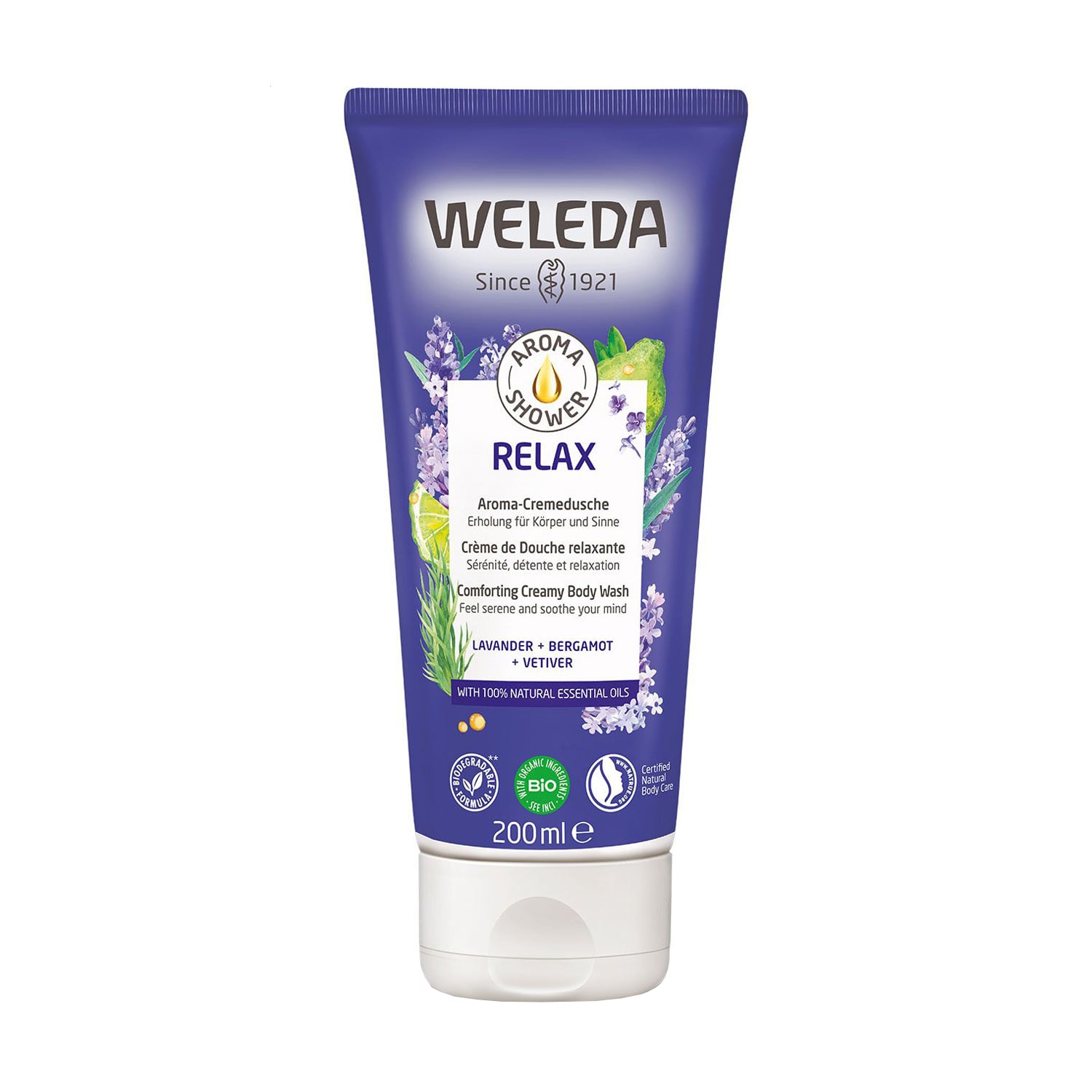 Крем-гель для душу Weleda Aroma Relax Comforting Creamy Body Wash, 200 мл