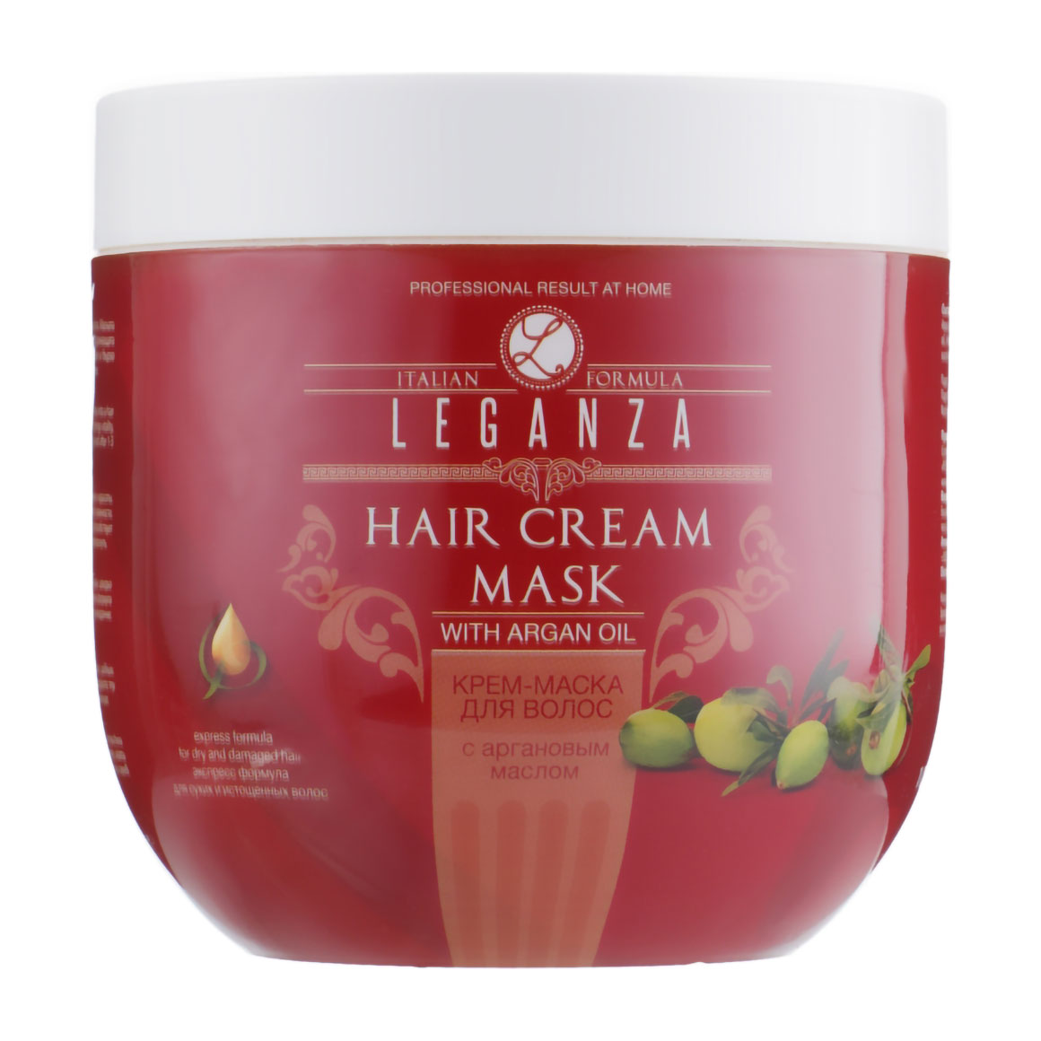 Крем-маска для волосся Leganza Hair Cream Mask з аргановою олією, 1 л (без дозатора)