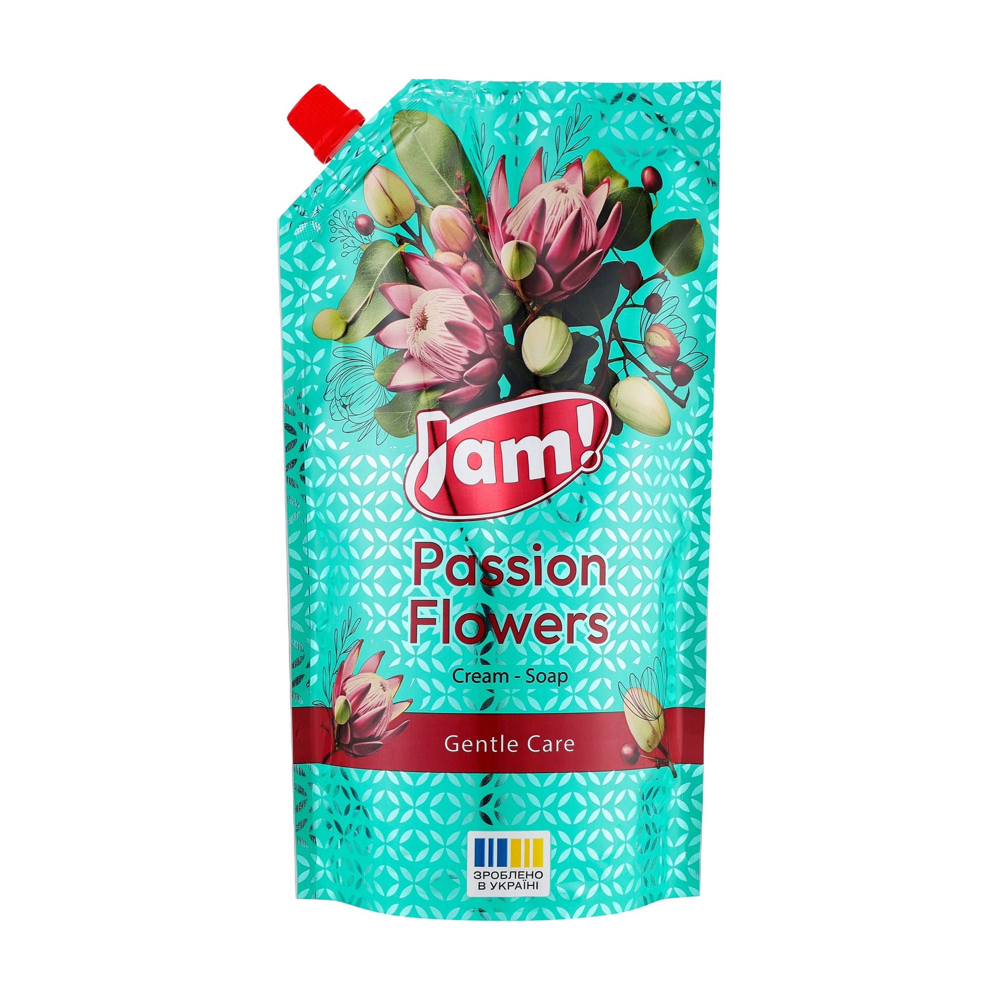 Крем-мило JAM! Passion Flowers Cream-Soap Gentle Care з гліцерином, 300 г (дой-пак)