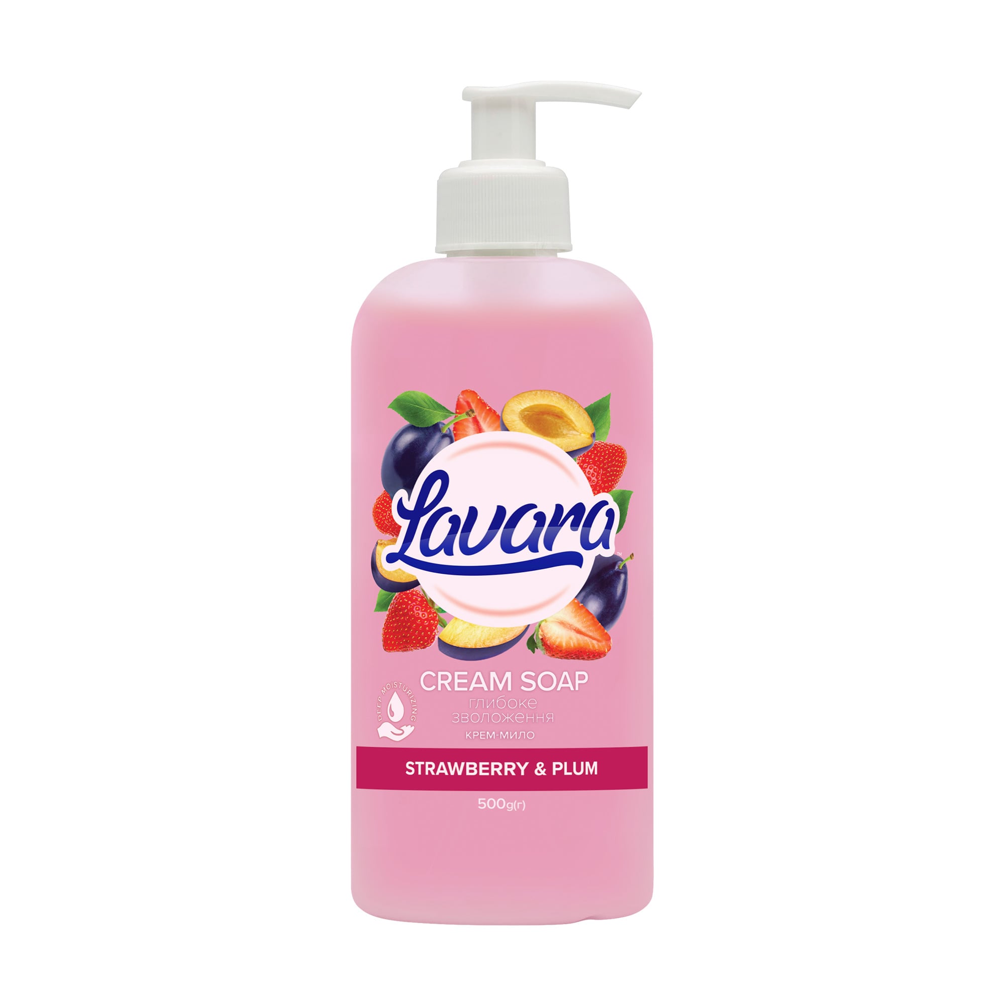 Крем-мило Lavara Strawberry &amp; Plum Cream Soap Полуниця-слива, 500 г