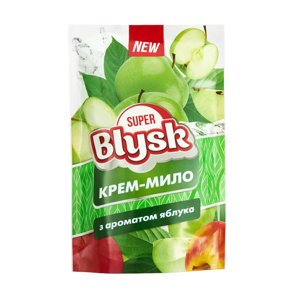 Крем-мило Super Blysk з ароматом яблука, 460 мл (дой-пак)
