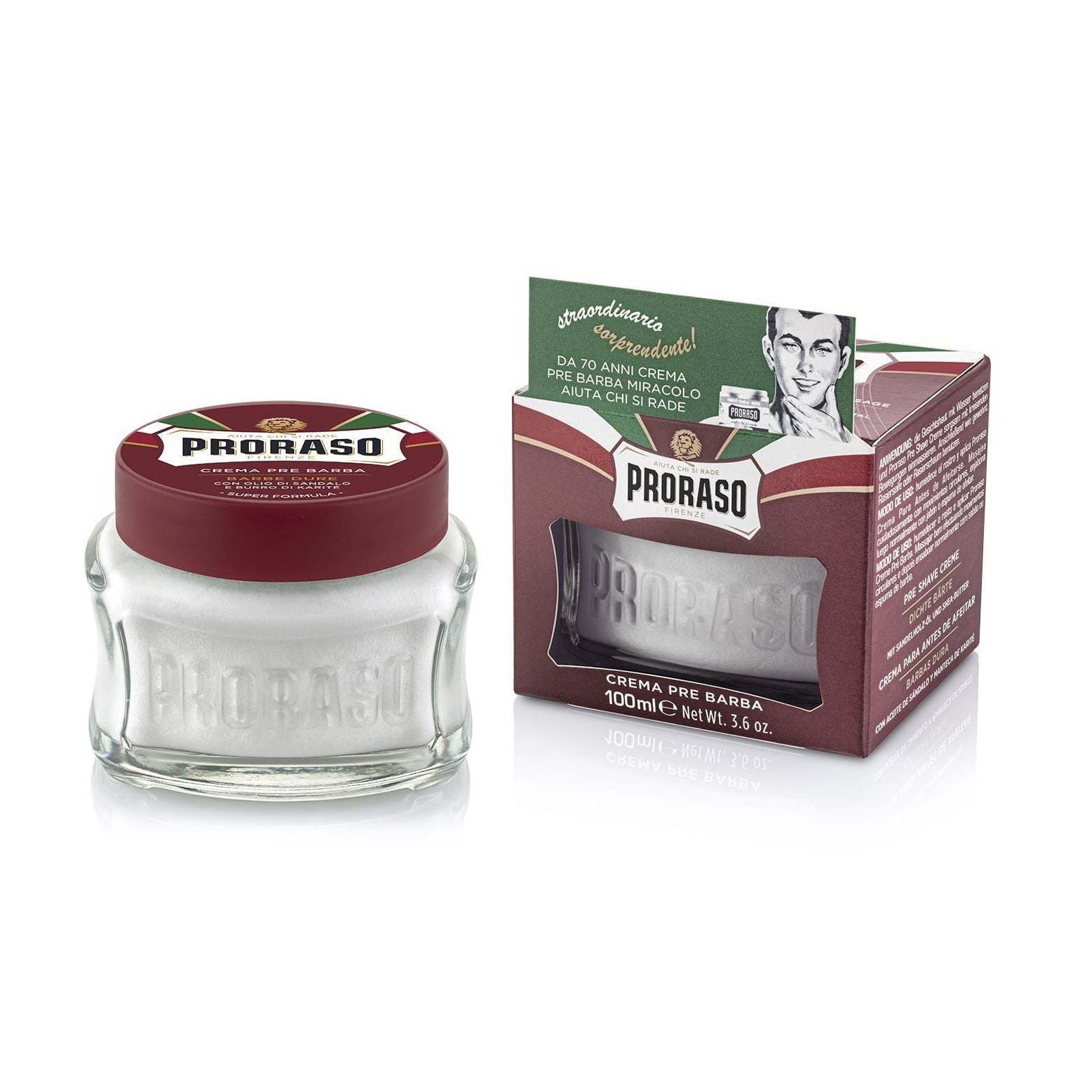 Крем перед голінням Proraso Sandalwood Pre-Shaving Cream з олією ши та олією сандалу, для жорсткої щетини, 100 мл