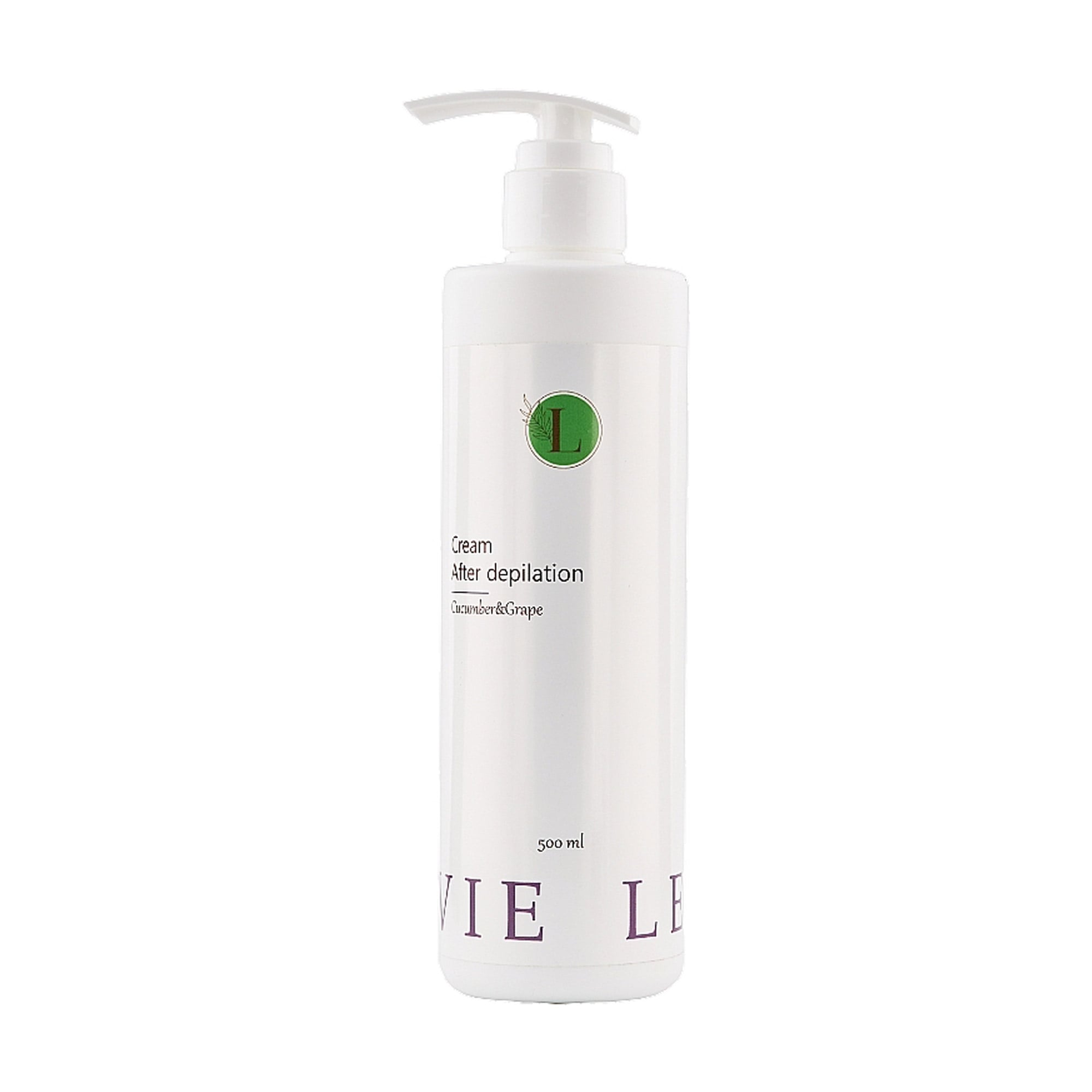 Крем після депіляції Levie Cream After Depilation Cucumber &amp; Grape з екстрактом огірка та винограду, 500 мл