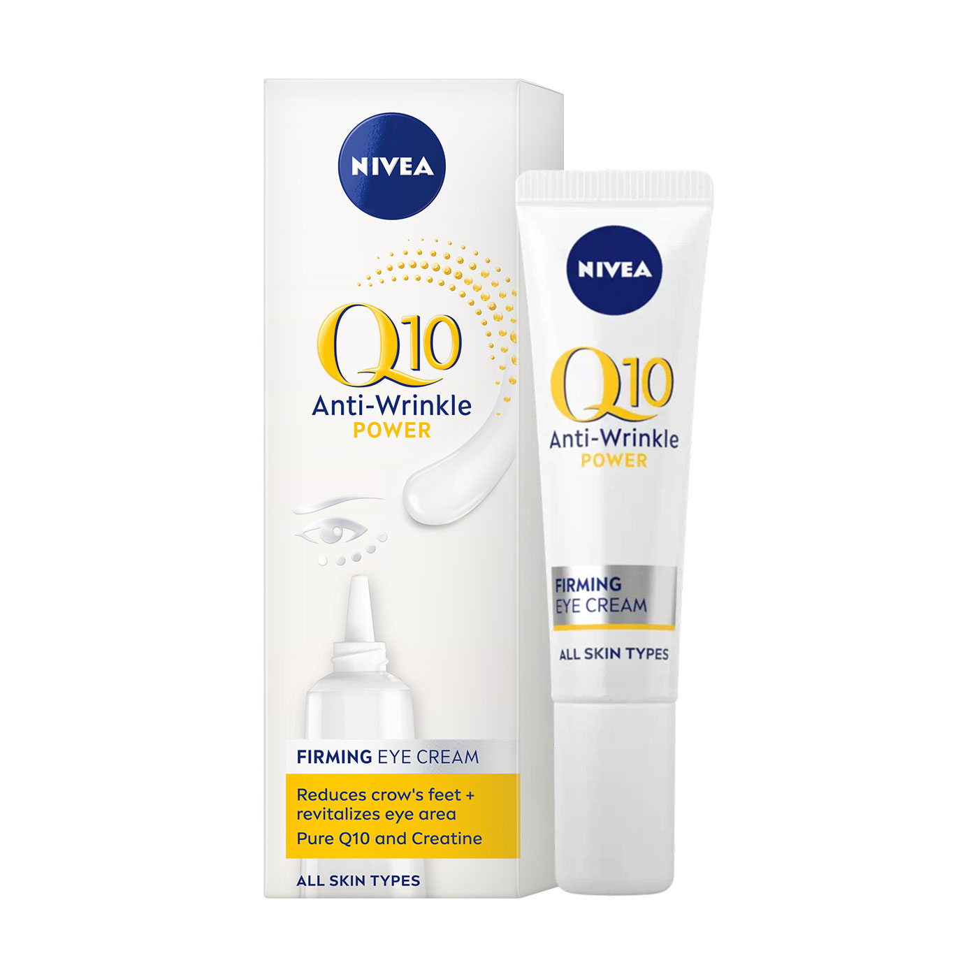 Крем проти зморщок для шкіри навколо очей NIVEA Q10 Power антивіковий, 15 мл