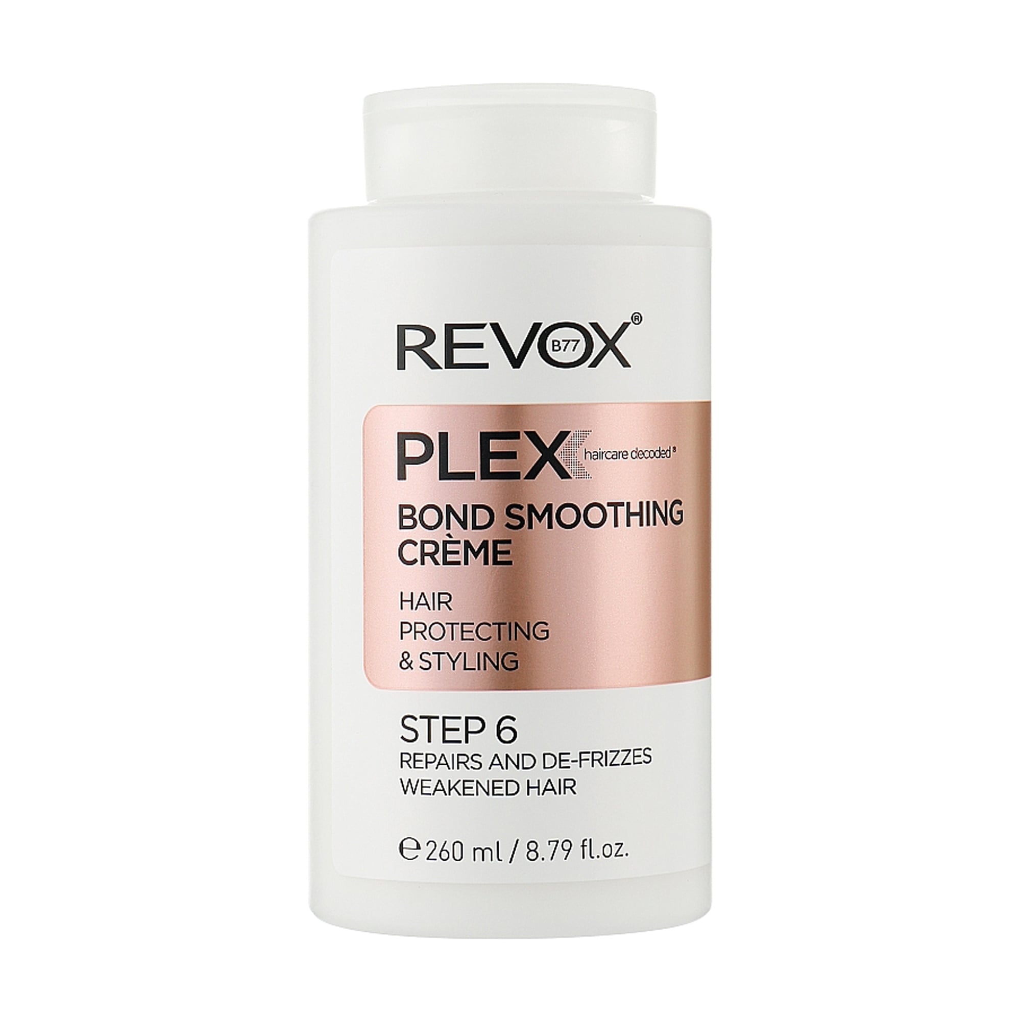 Крем Revox B77 Plex Bond Smoothing Creme Step 6 для захисту та розгладження ослабленого волосся, 260 мл