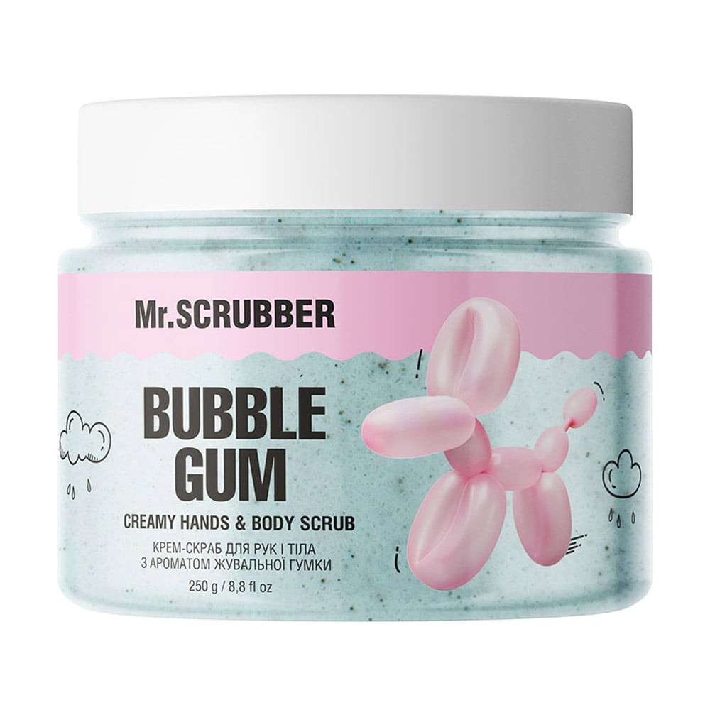 Крем-скраб для рук і тіла Mr.Scrubber Creamy Hands &amp; Body Scrub Bubble Gum з ароматом жувальної гумки, 250 г