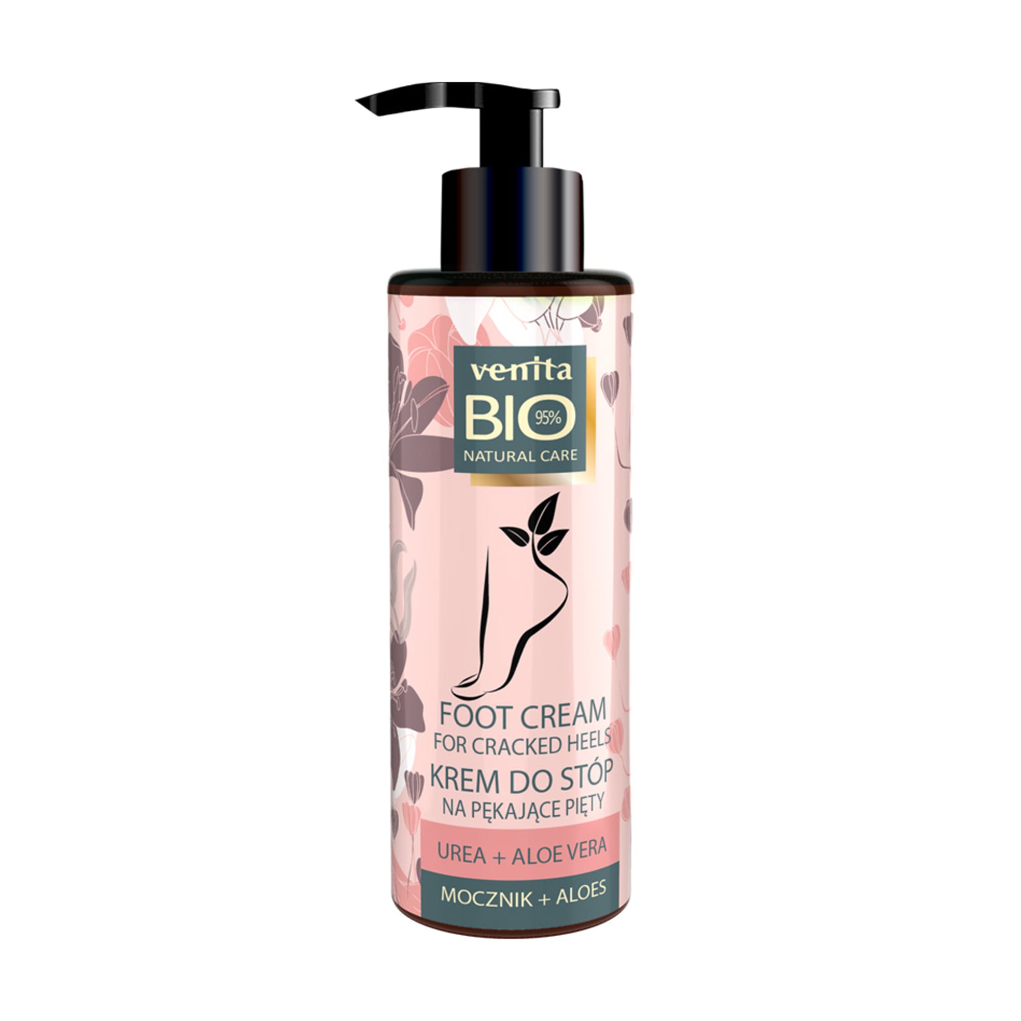 Крем Venita Bio Natural Care Foot Cream від тріщін на п'ятах ніг, з сечовиною та алое, 100 мл
