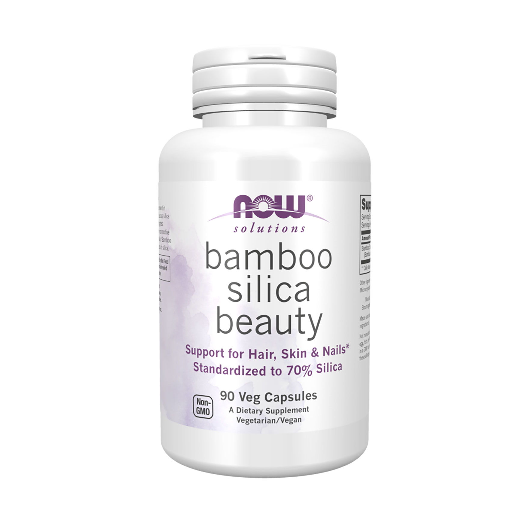 Кремній з бамбуку для волосся, шкіри та нігтів Now foods Solutions Bamboo Silica Beauty, 90 вегетаріанських капсул