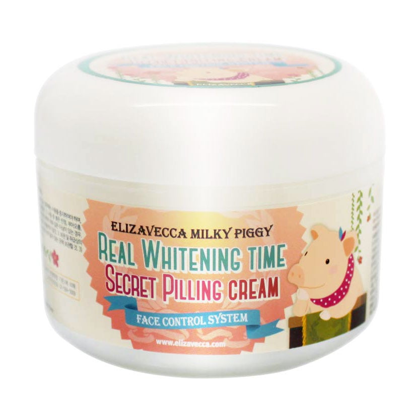 Кремовий пілінг для обличчя від пігментних плям Elizavecca Milky Piggy Real Whitening Time Secret Pilling Cream, 100 г