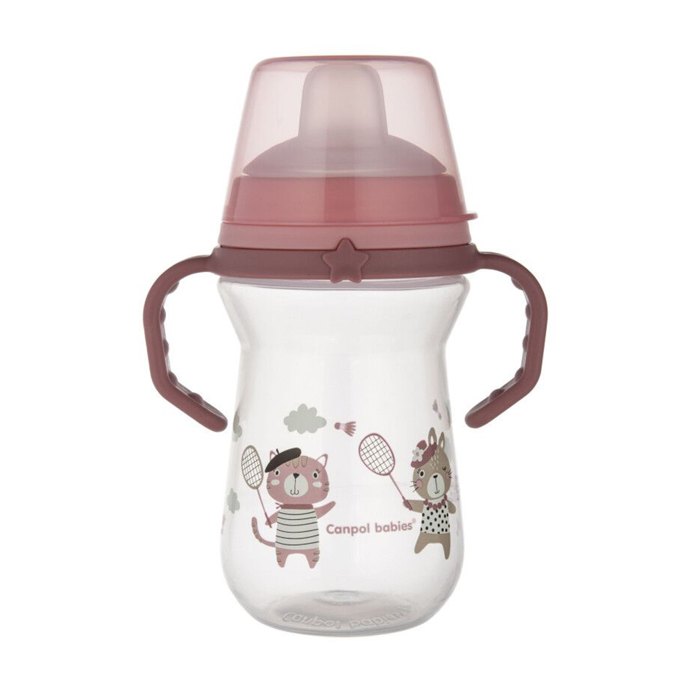 Кружка тренувальна Canpol Babies Bonjour Paris FirstCup з силіконовим носиком, рожева, від 6 місяців, 250 мл (56/613_pin)