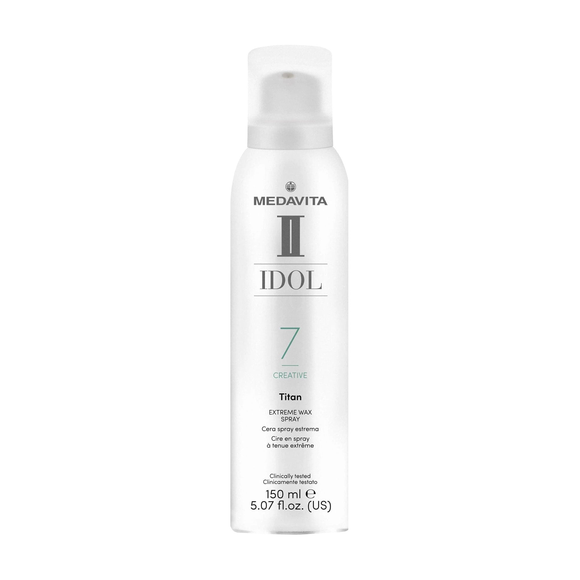 Кришталевий фінішний віск-спрей для волосся Medavita Idol Creative Titan Extreme Wax Spray екстрасильної фіксації, 150 мл