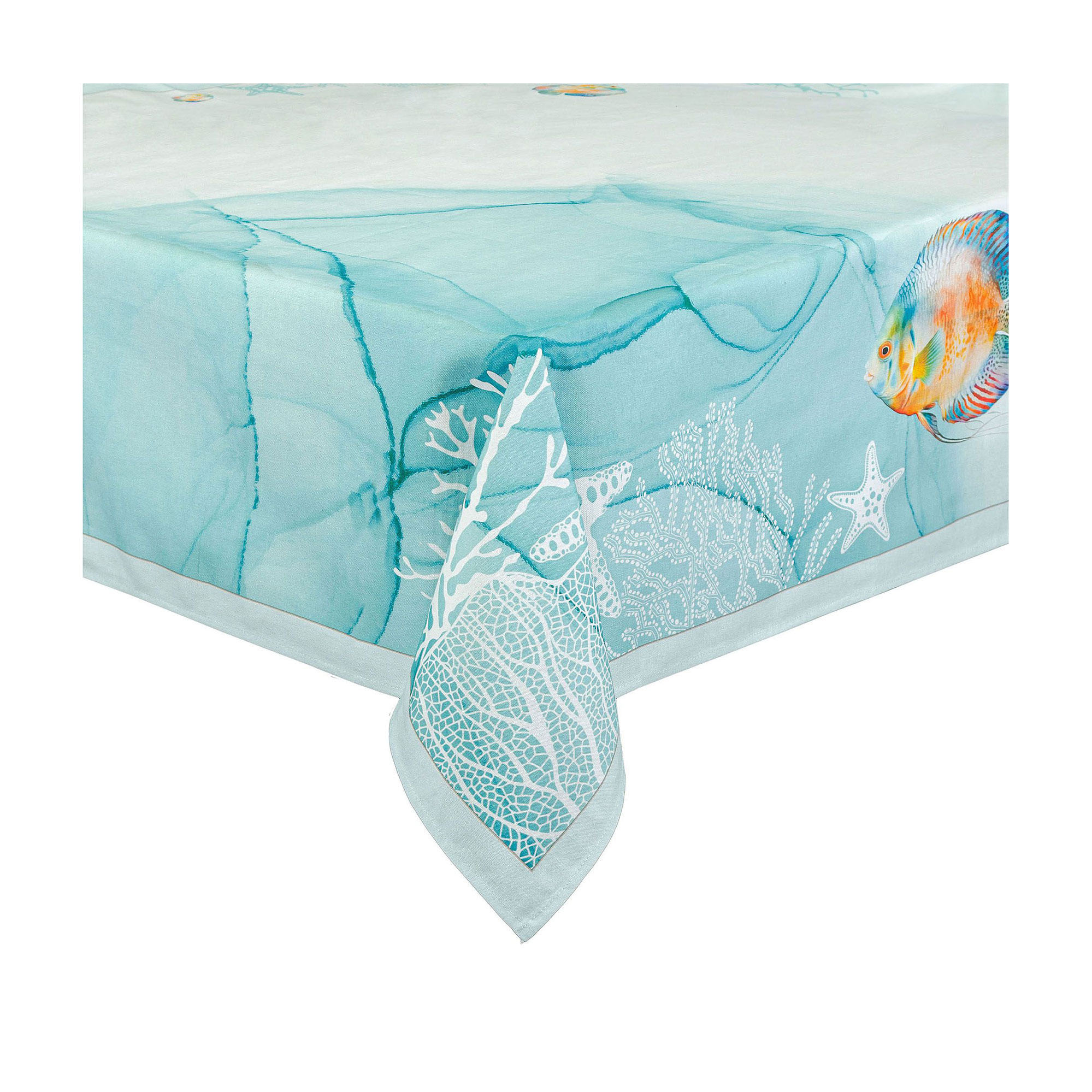 Кухонна скатертина Home Line Лазурний світ, бірюзовий, 120*150 см (напівпанама) (196799)