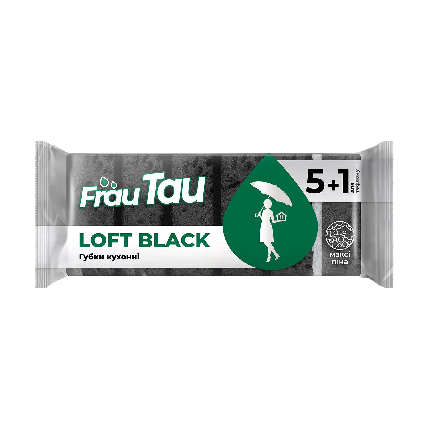 Кухонні губки Frau Tau Loft Black, 6 шт