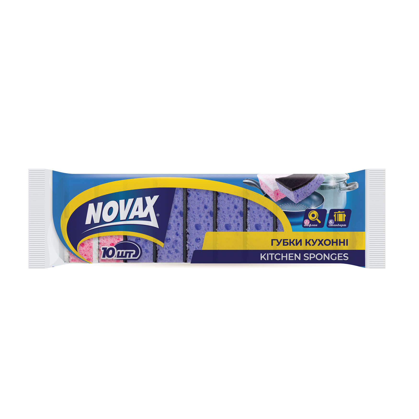 Кухонні губки NOVAx Combi з великими порами, 10 шт