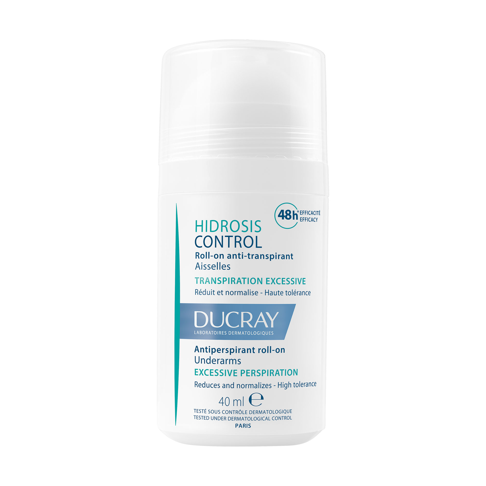 Кульковий антиперспірант Ducray Hidrosis Control Roll-On Anti-Transpirant унісекс, 40 мл
