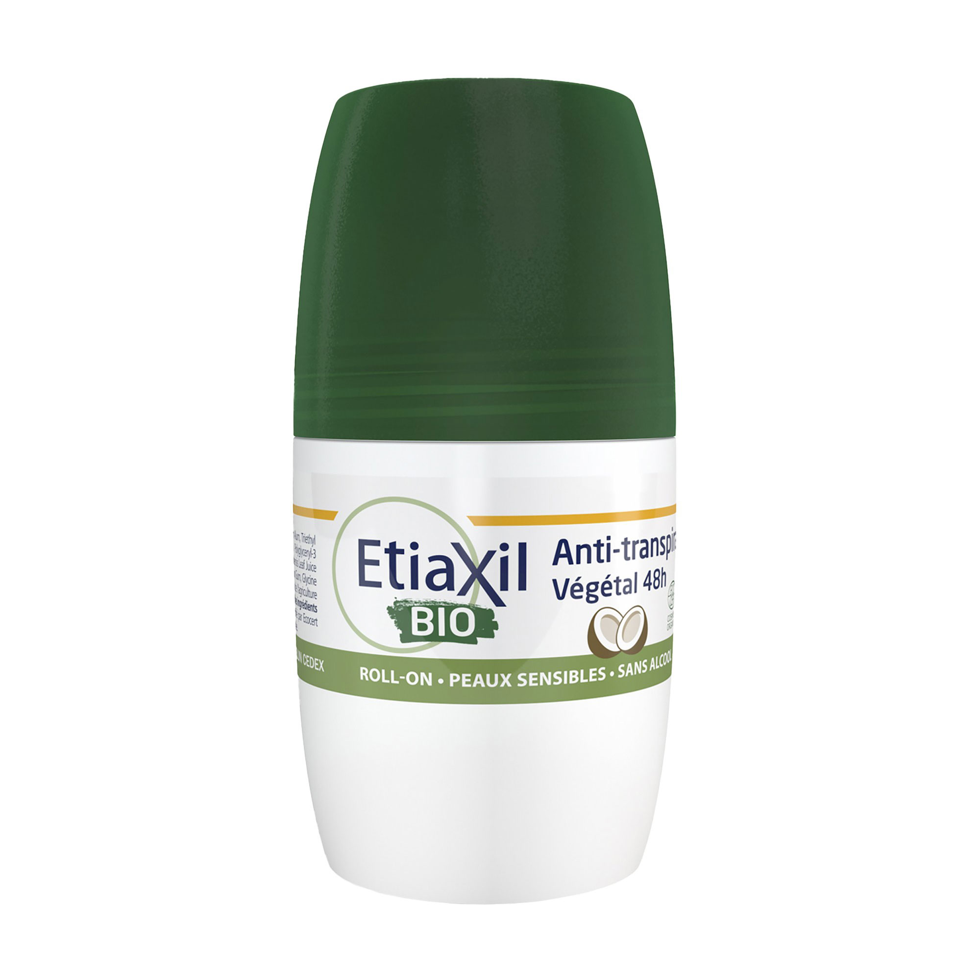 Кульковий антиперспірант Etiaxil Bio Anti-Transpirant 48H Roll-On з ароматом кокосу, 50 мл